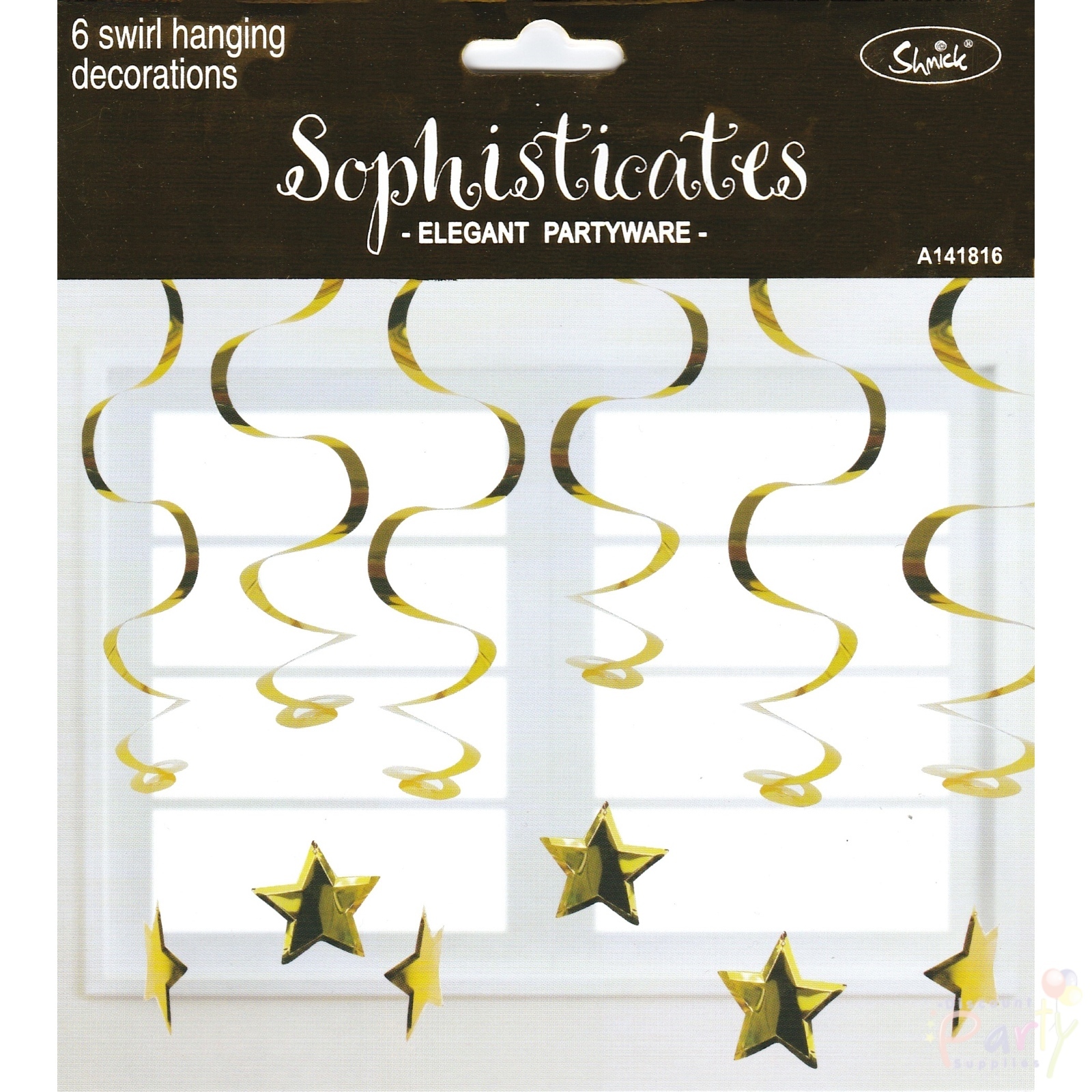 Gold Star Whirls (Pack of 6)