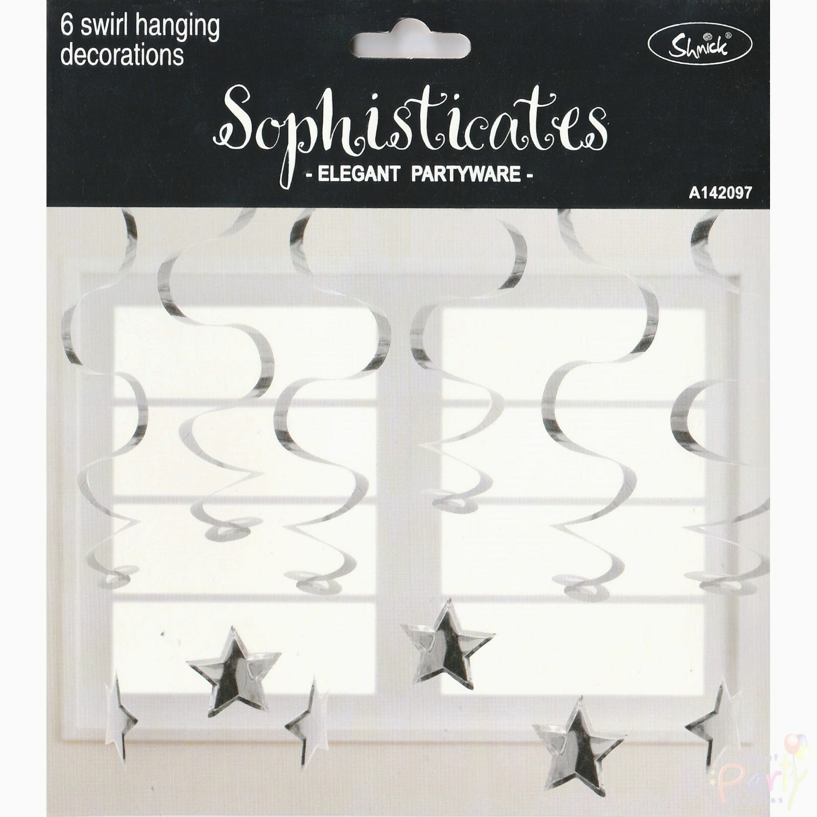 Silver Star Whirls (Pack of 6)