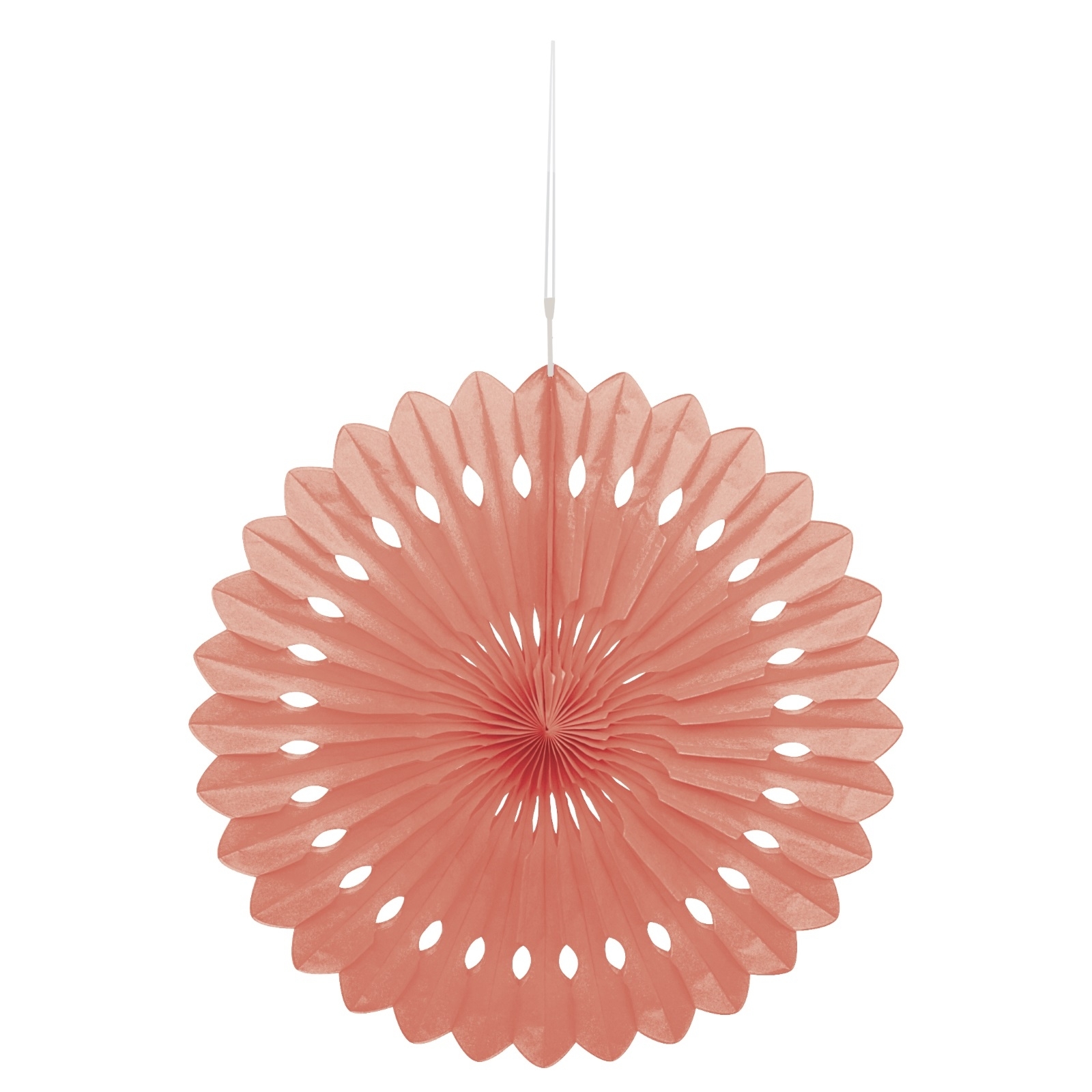 Coral Decorative Tissue Fan 40cm