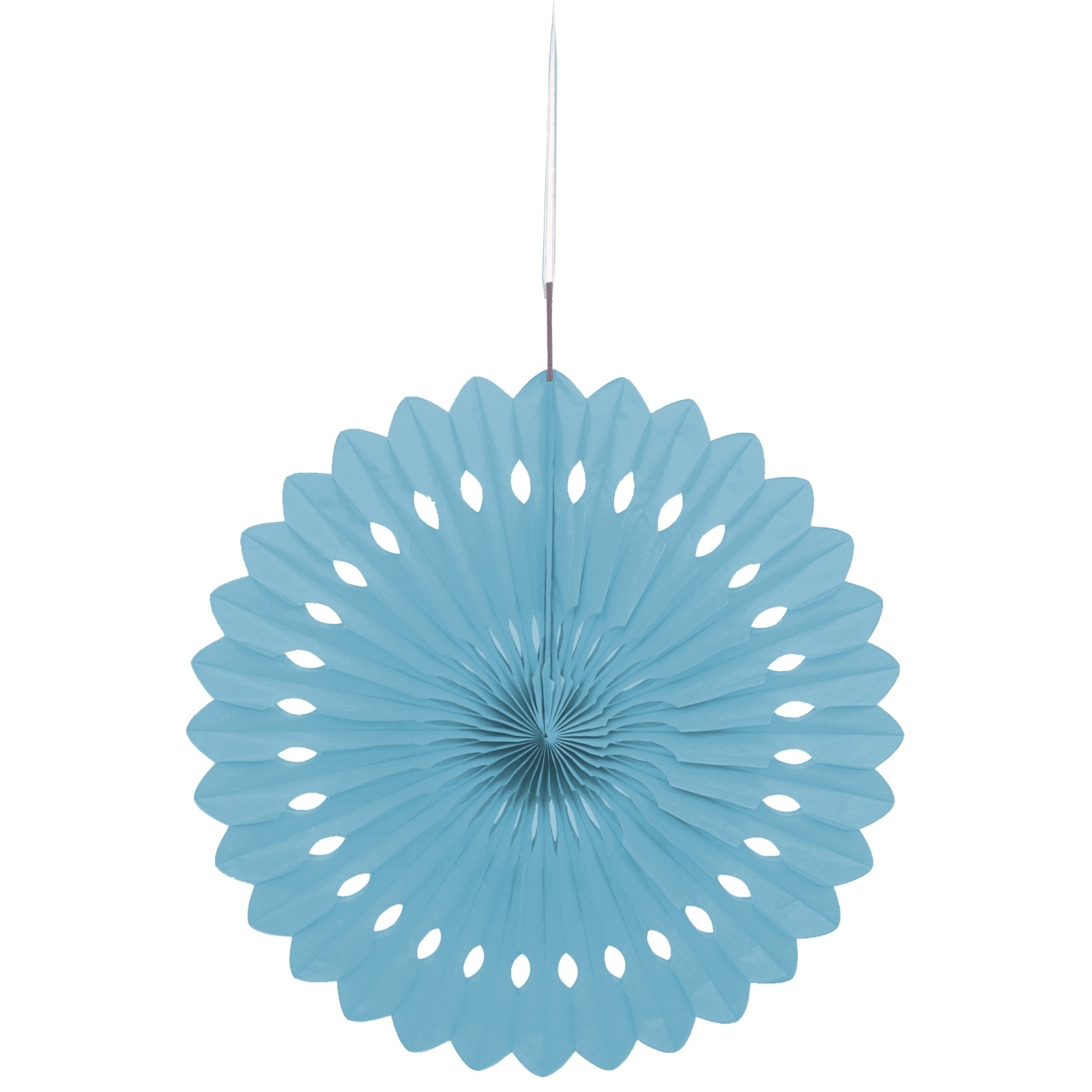 Light Blue Decorative Tissue Fan 40cm 