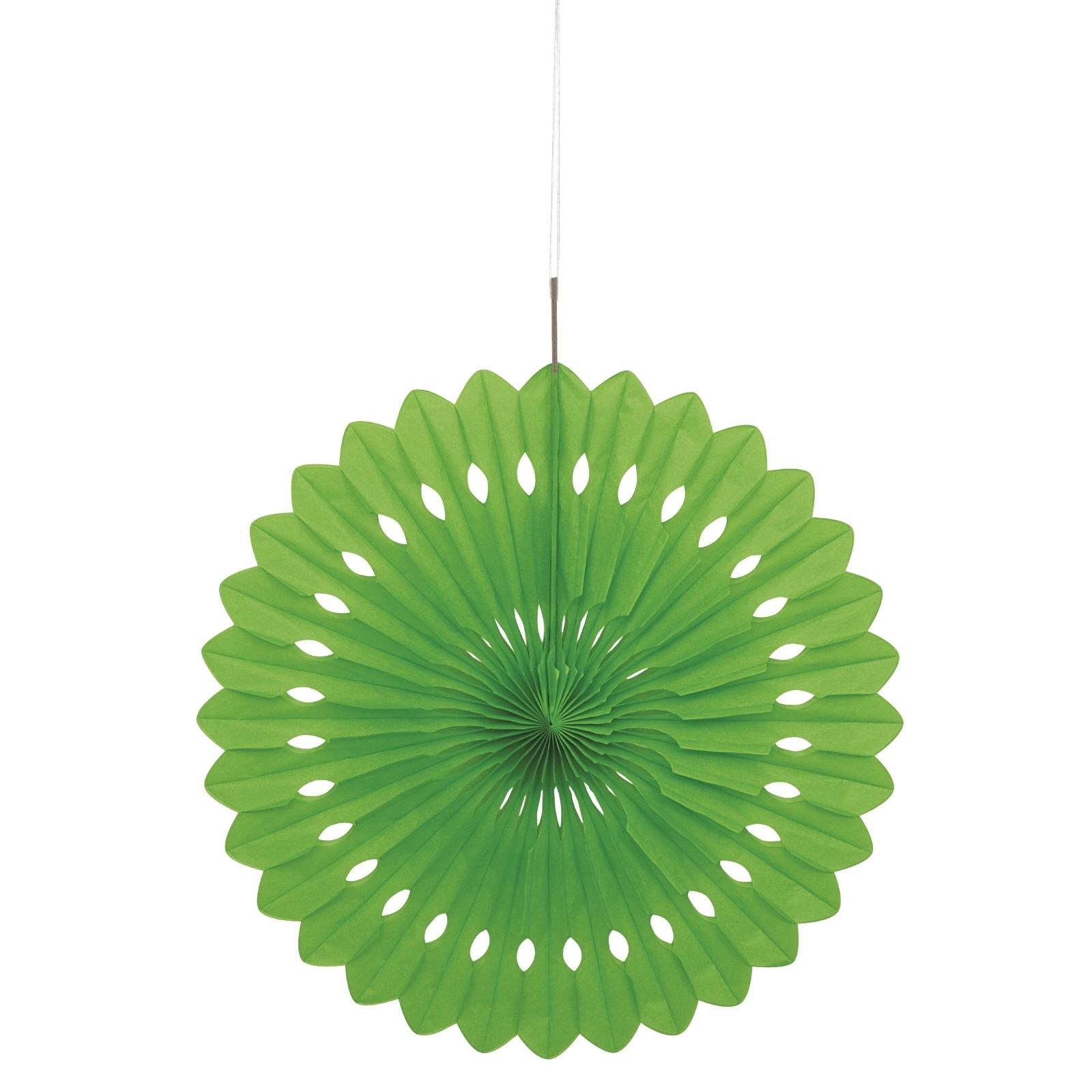 Lime Green Decorative Tissue Fan 40cm