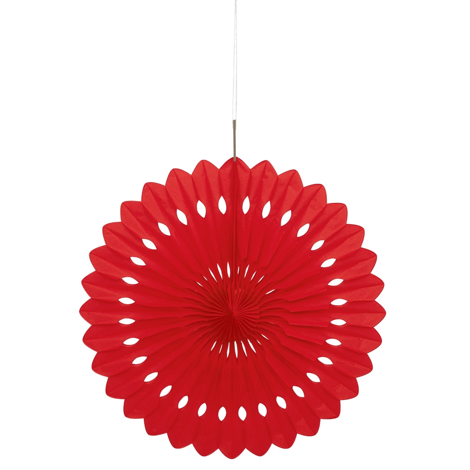 Red Decorative Tissue Fan 40cm
