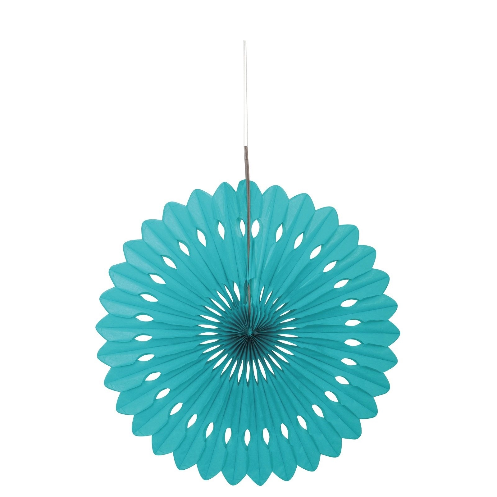 Teal Decorative Tissue Fan 40cm 