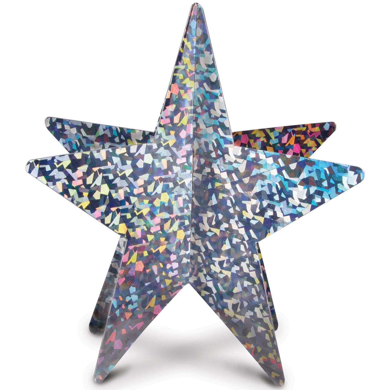 Silver 3D Prismatic Star Centrepiece