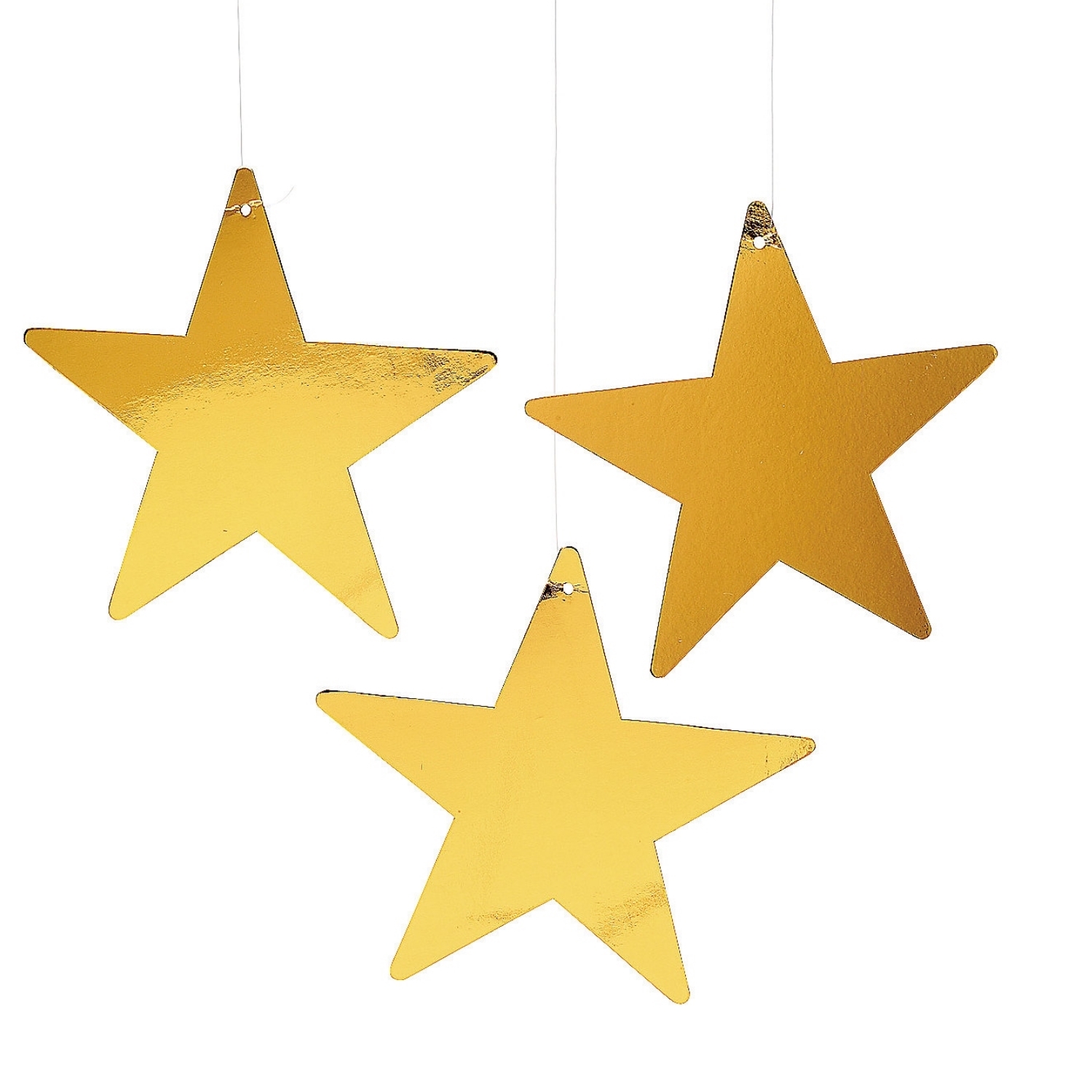 Medium Gold Star Decorations (Pack of 12)