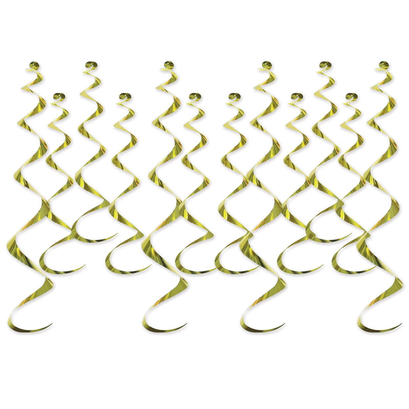 Gold Metallic Swirl Decorations (Pack of 12)