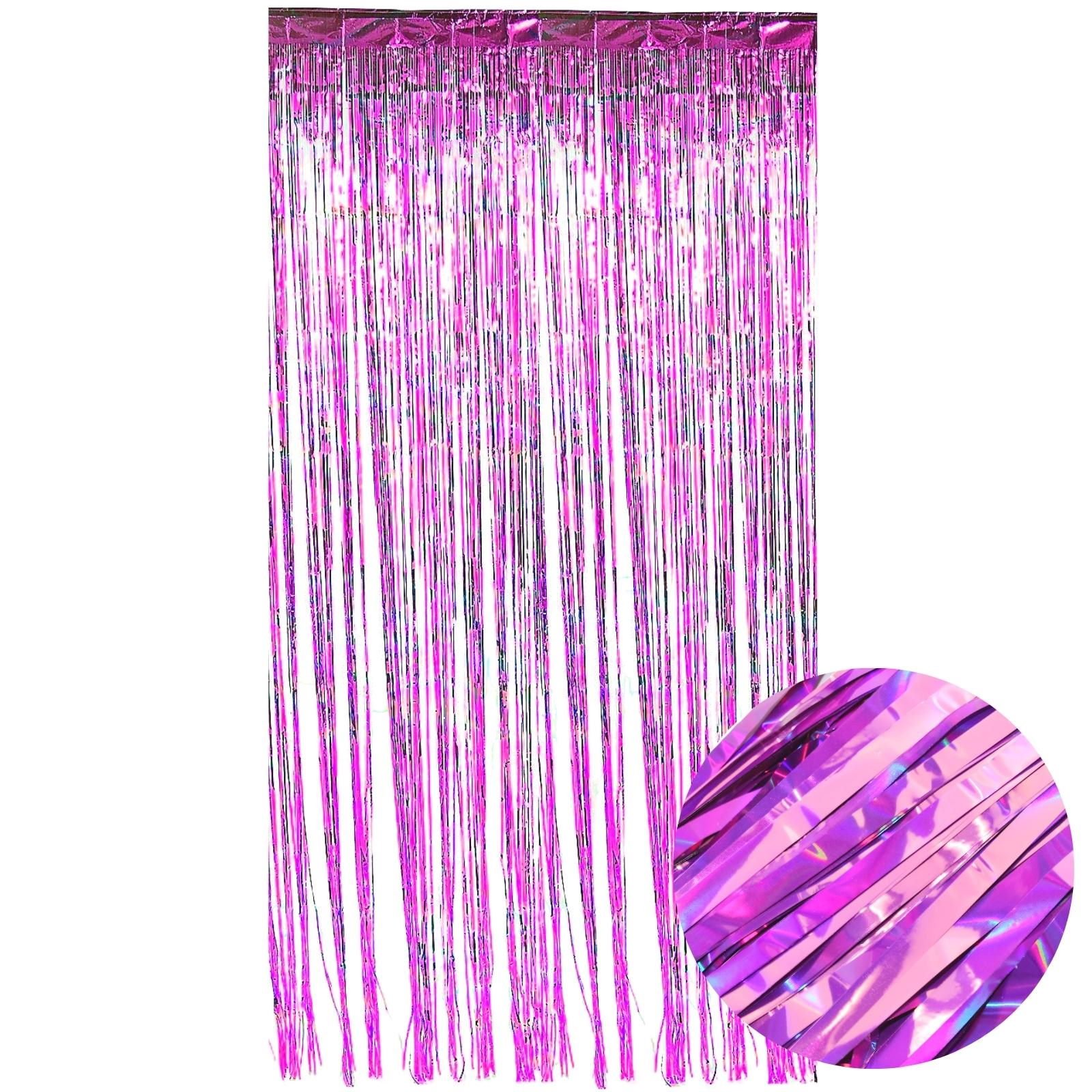 Iridescent Hot Pink Foil Backdrop Curtain 100cm x 200cm