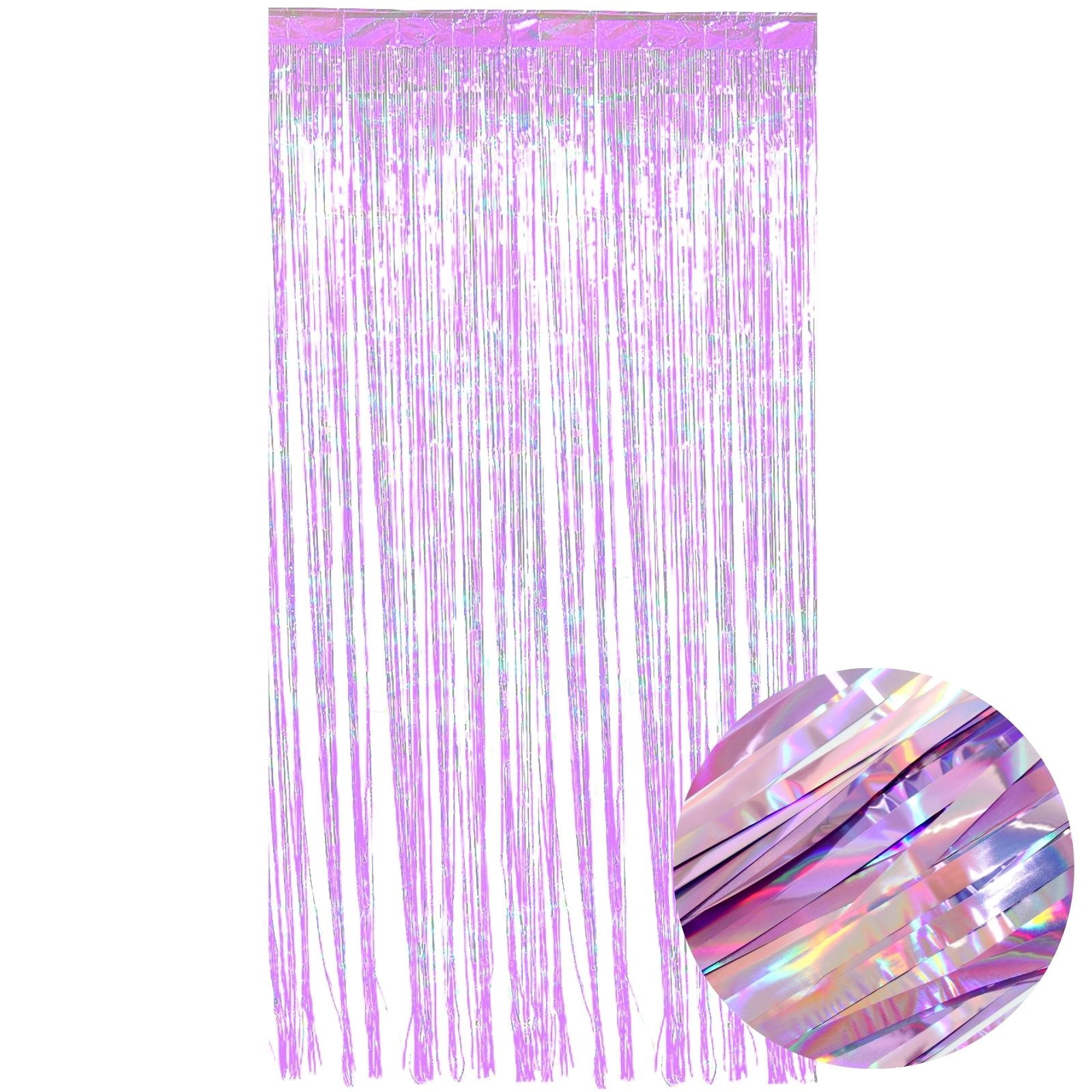 Iridescent Light Purple Foil Backdrop Curtain 100cm x 200cm
