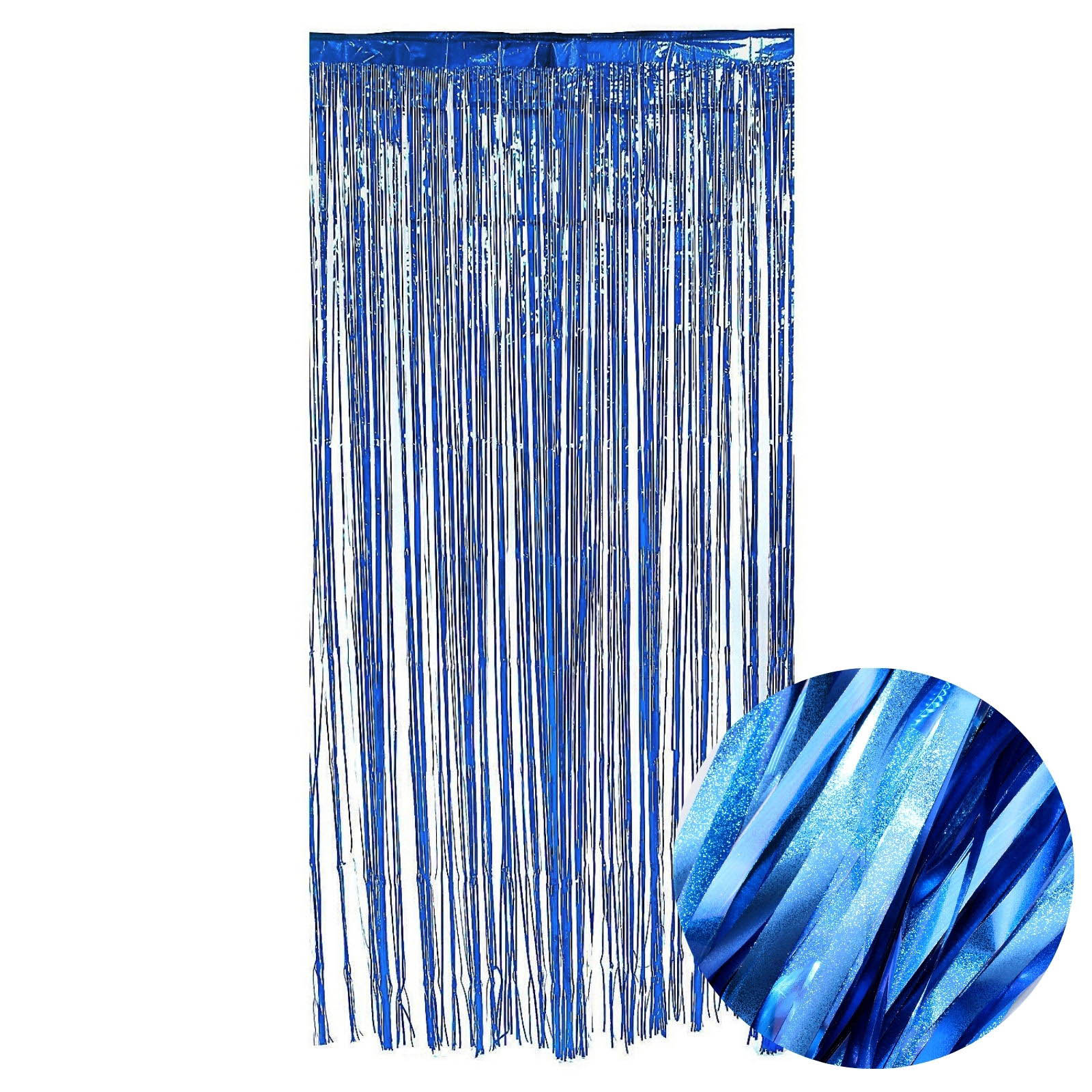 Frosted Metallic Blue Foil Backdrop Curtain 100cm x 200cm