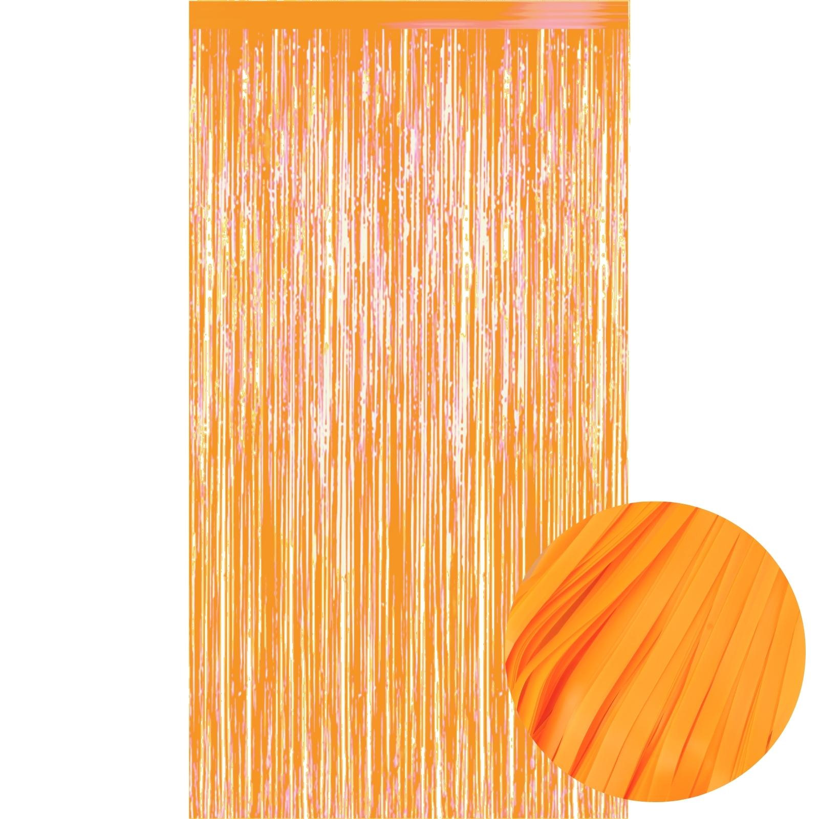 Neon Orange Plastic Backdrop Curtain 100cm x 200cm