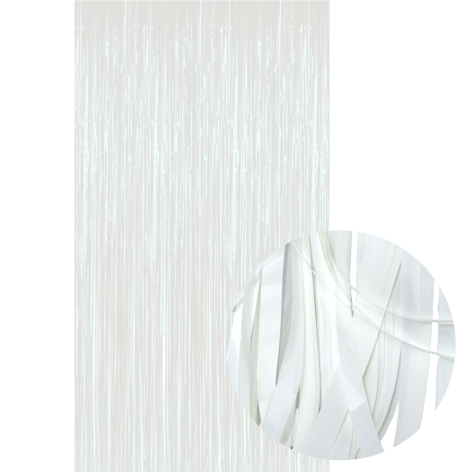 White Plastic Backdrop Door Curtain 100cm x 200cm 