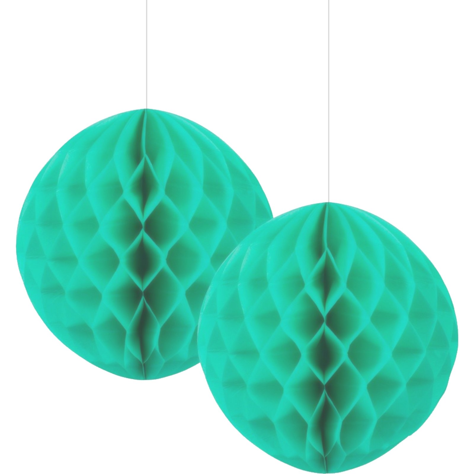 Turquoise Honeycomb Balls 15cm (Pack of 2)