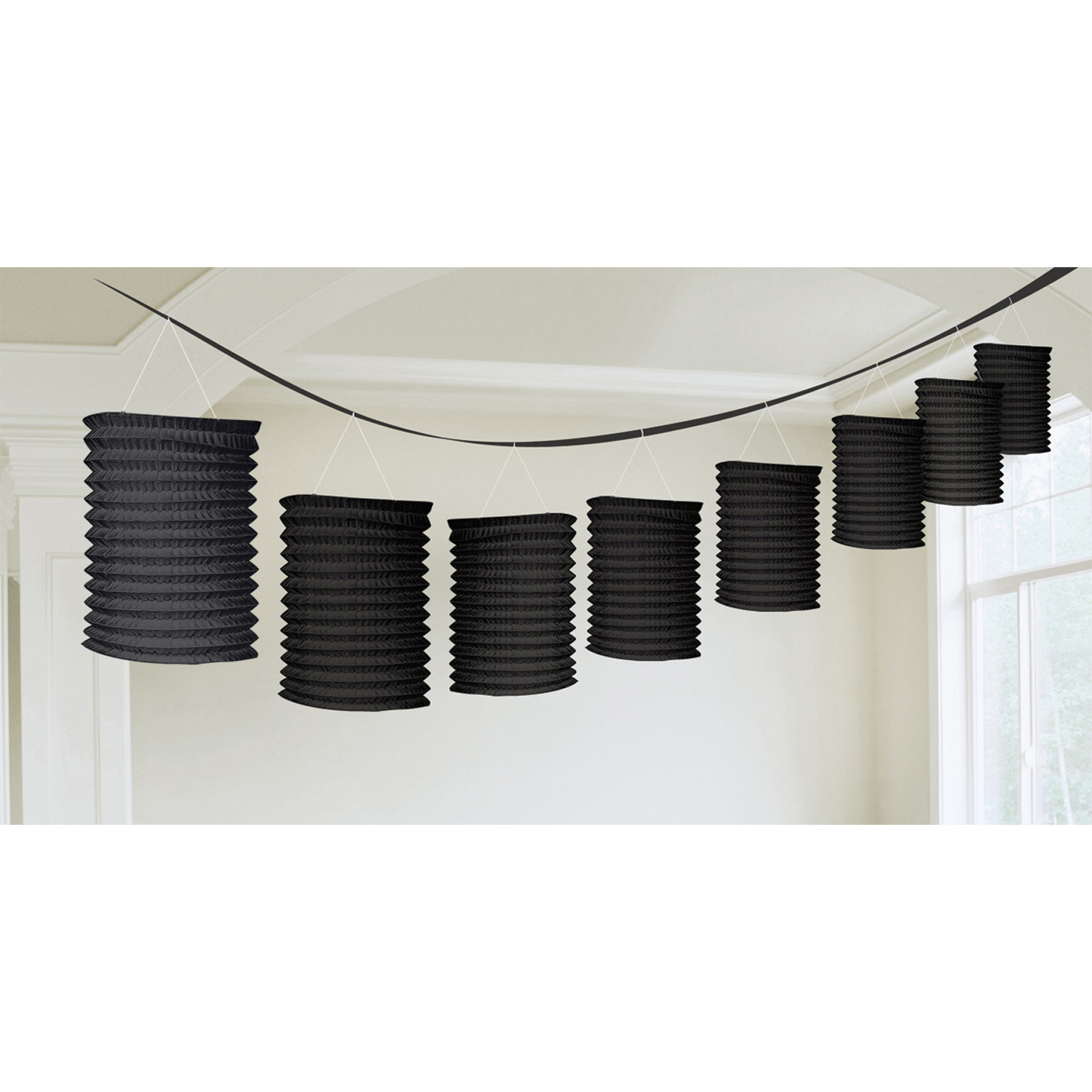 Paper Lantern Garland Black