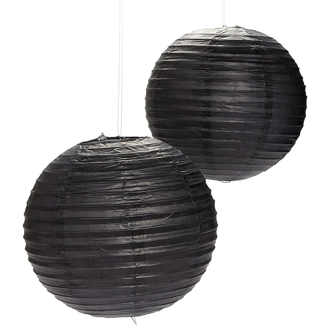 Black Paper Lanterns (Pack of 6)