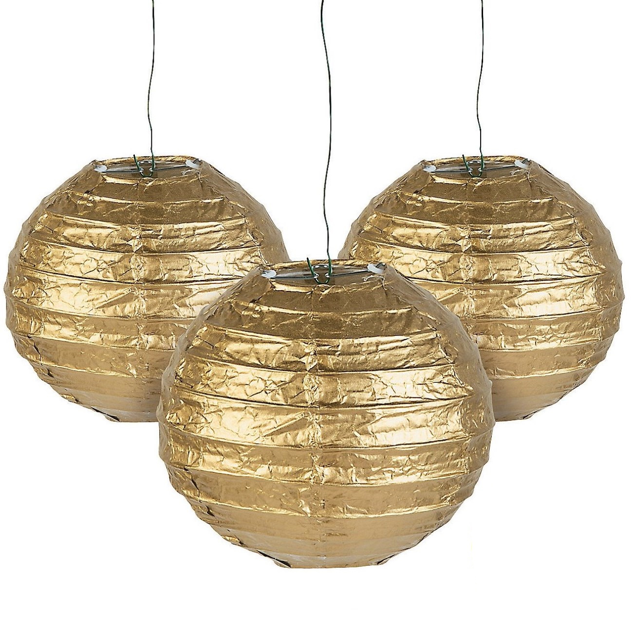 Mini Paper Lanterns Gold (Pack of 12)