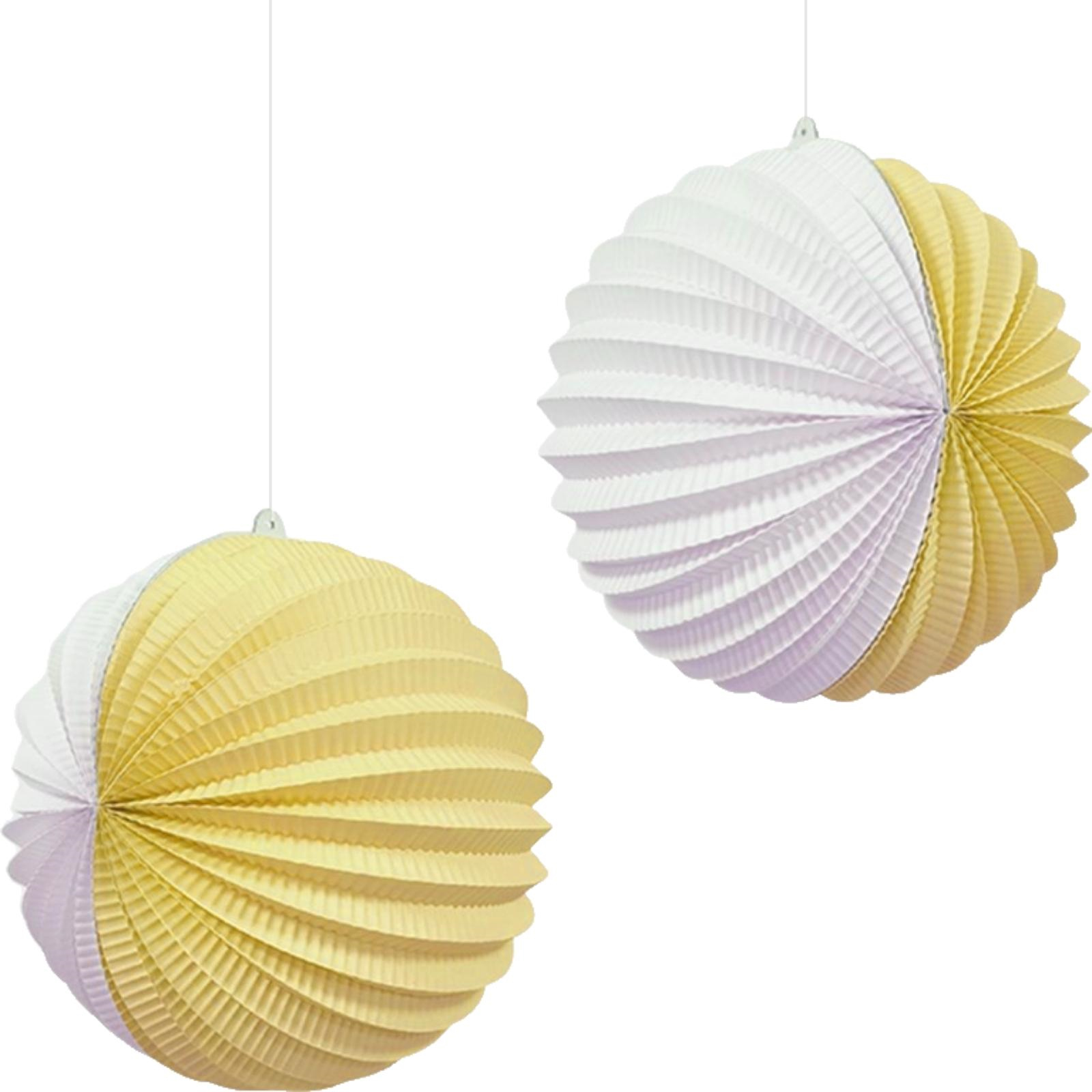 Yellow and white paper lanterns hotsell