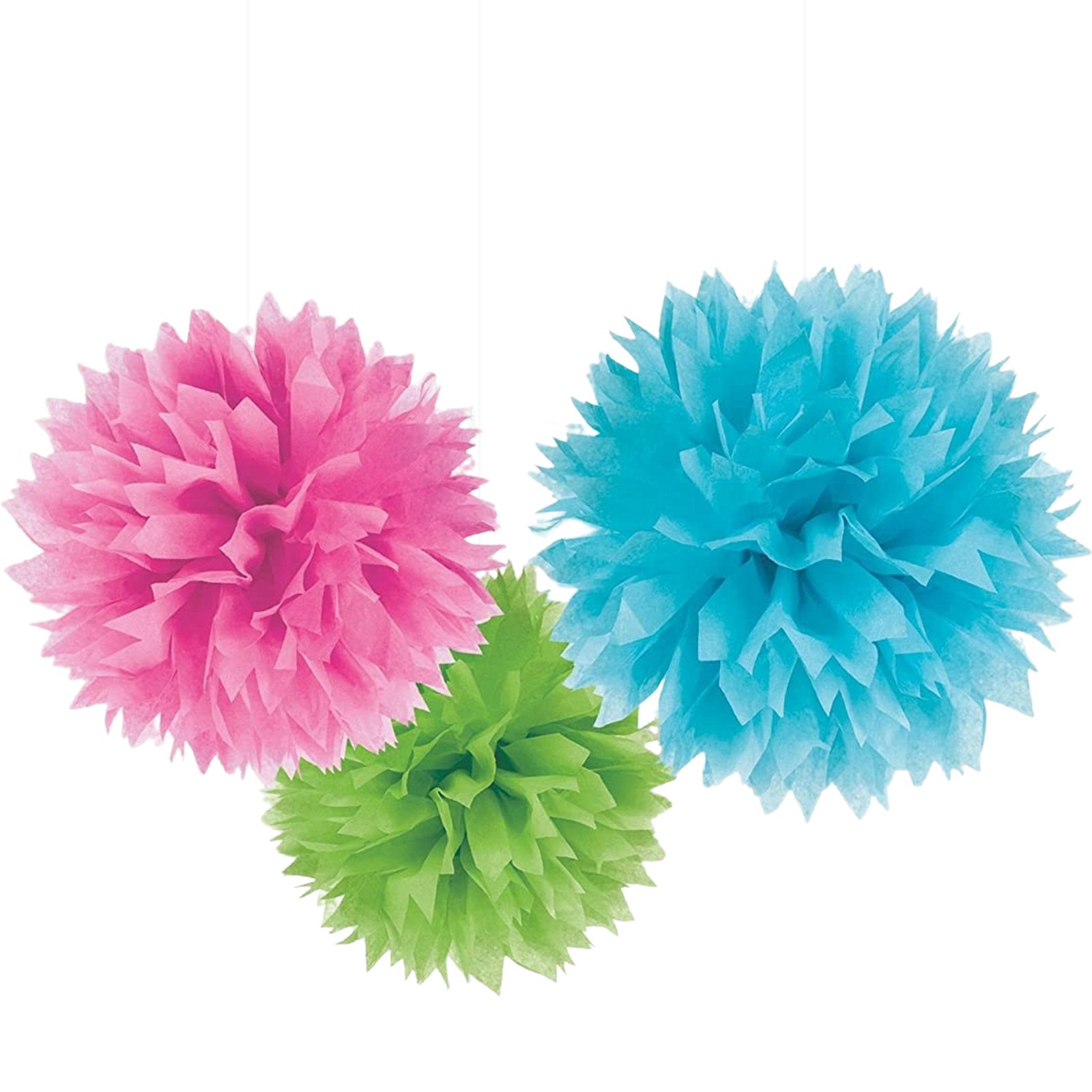 Assorted Tissue Paper Pom Pom Balls (Pack of 3)