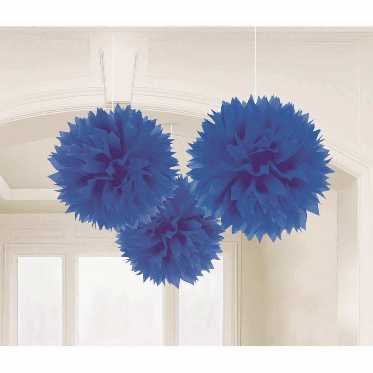 Tissue Paper Pom Pom Balls Royal Blue (Pack of 3)