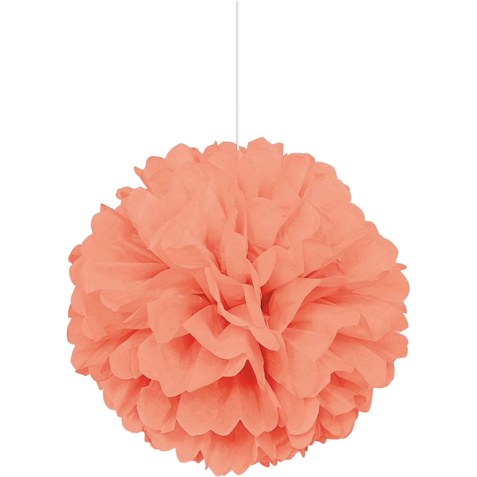 40cm Tissue Paper Puff Ball Coral