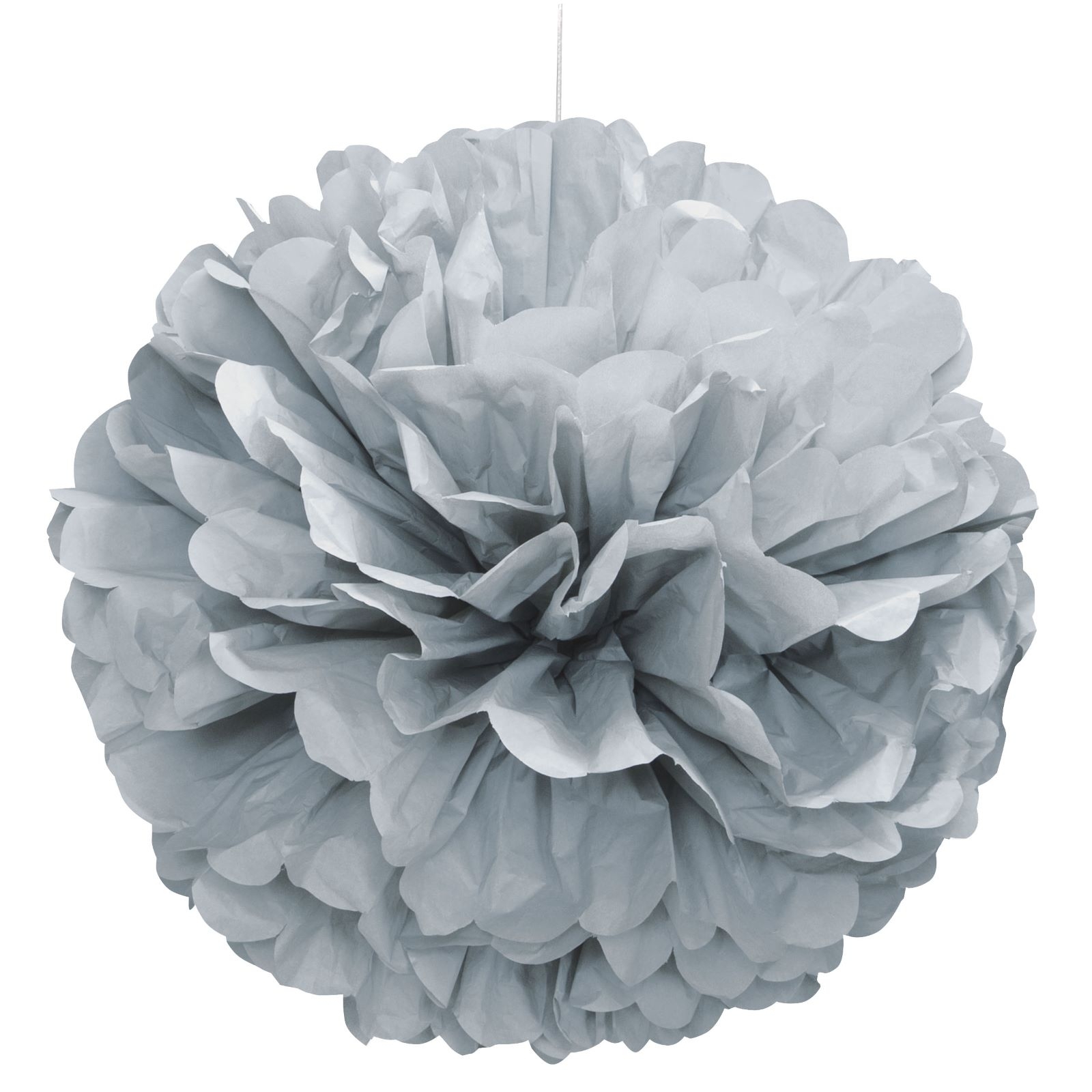 40cm Tissue Paper Puff Ball Silver