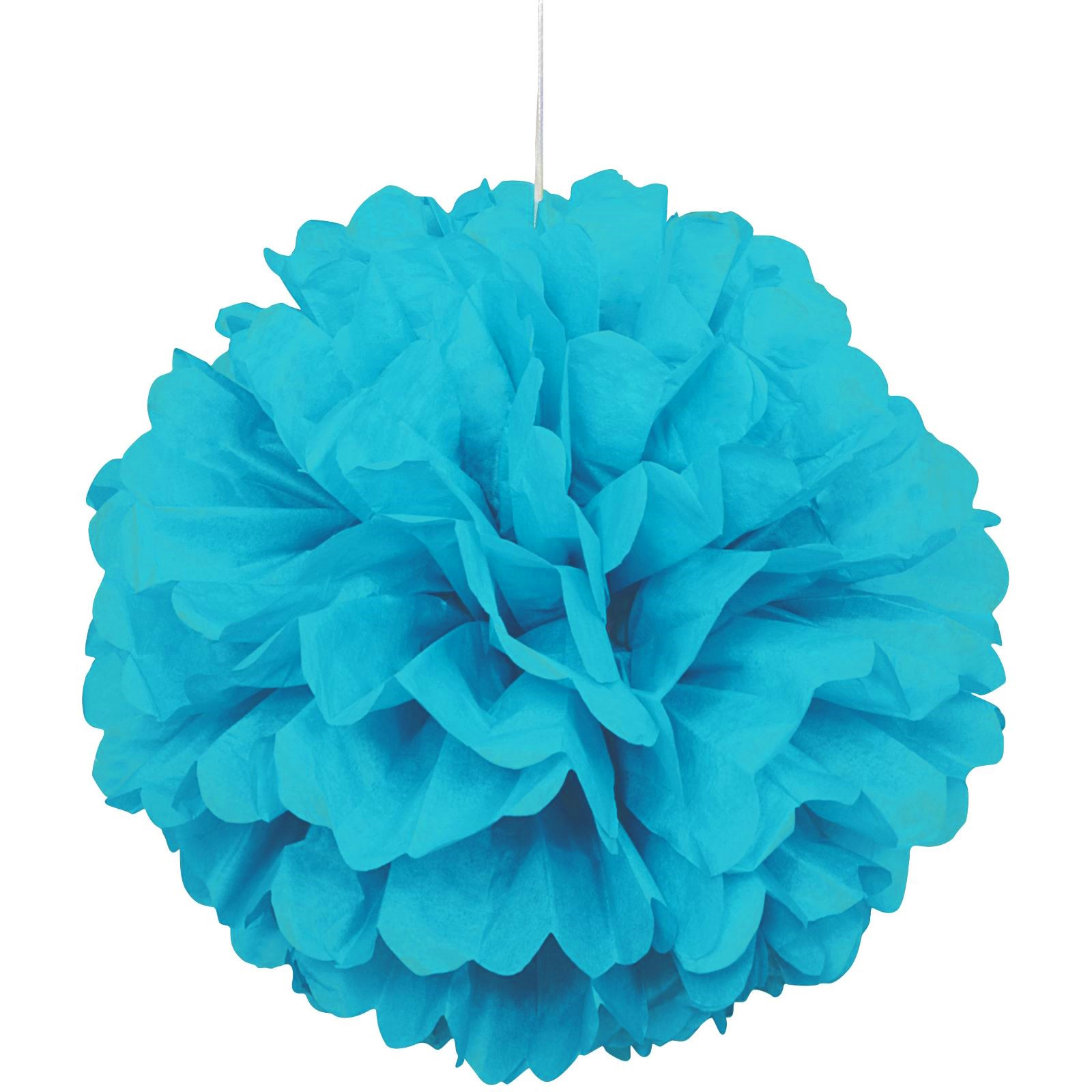 40cm Tissue Paper Puff Ball Caribbean Blue