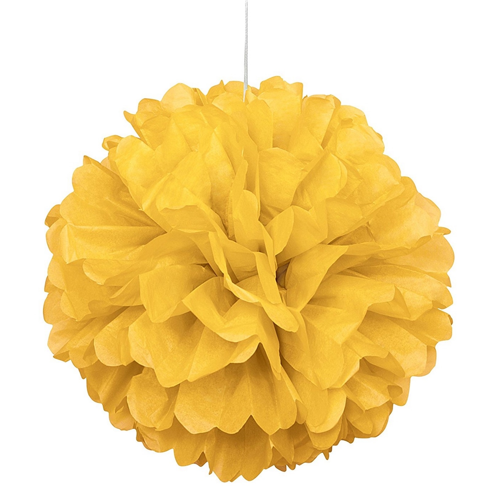 40cm Tissue Paper Puff Ball Yellow