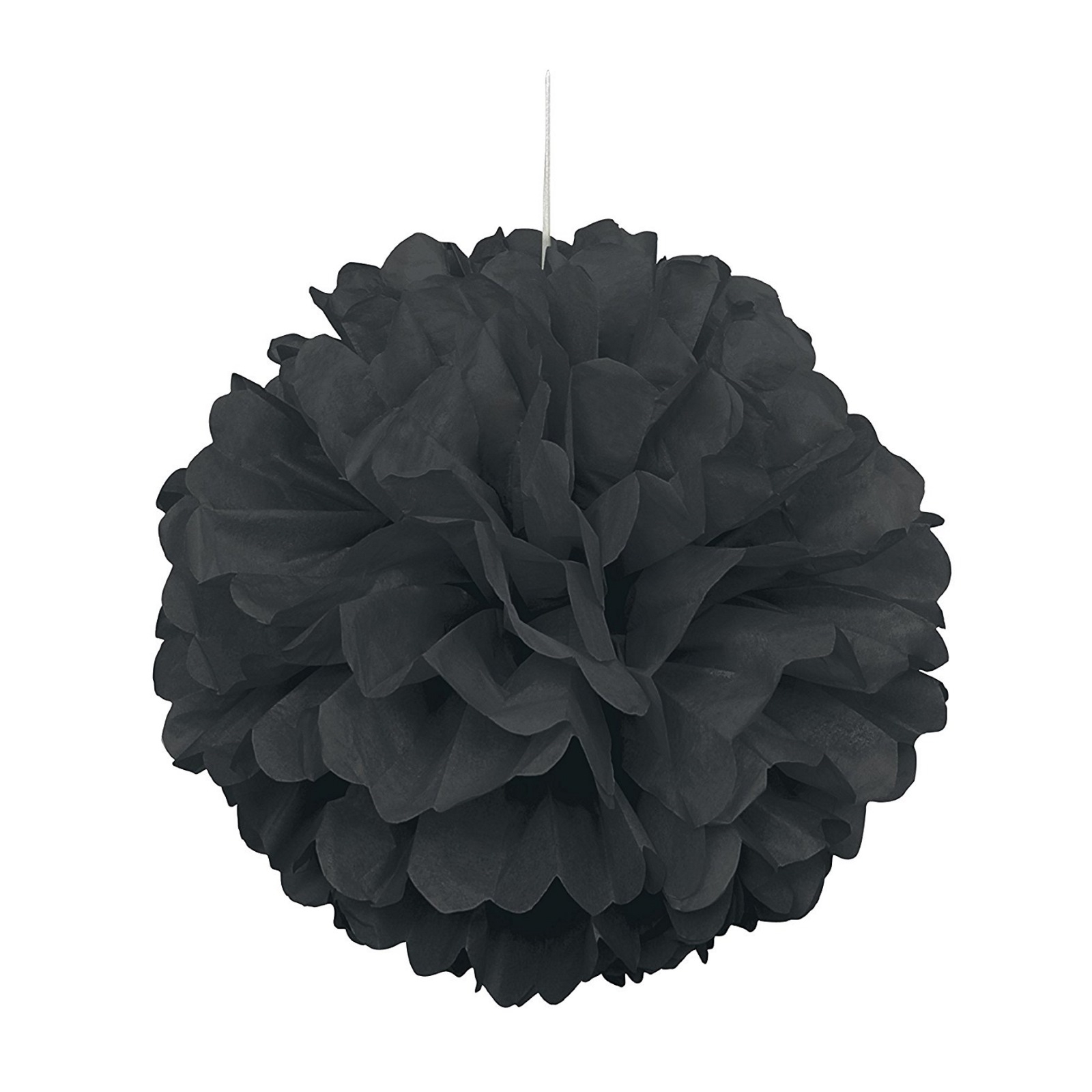 20cm Tissue Paper Puff Ball Black