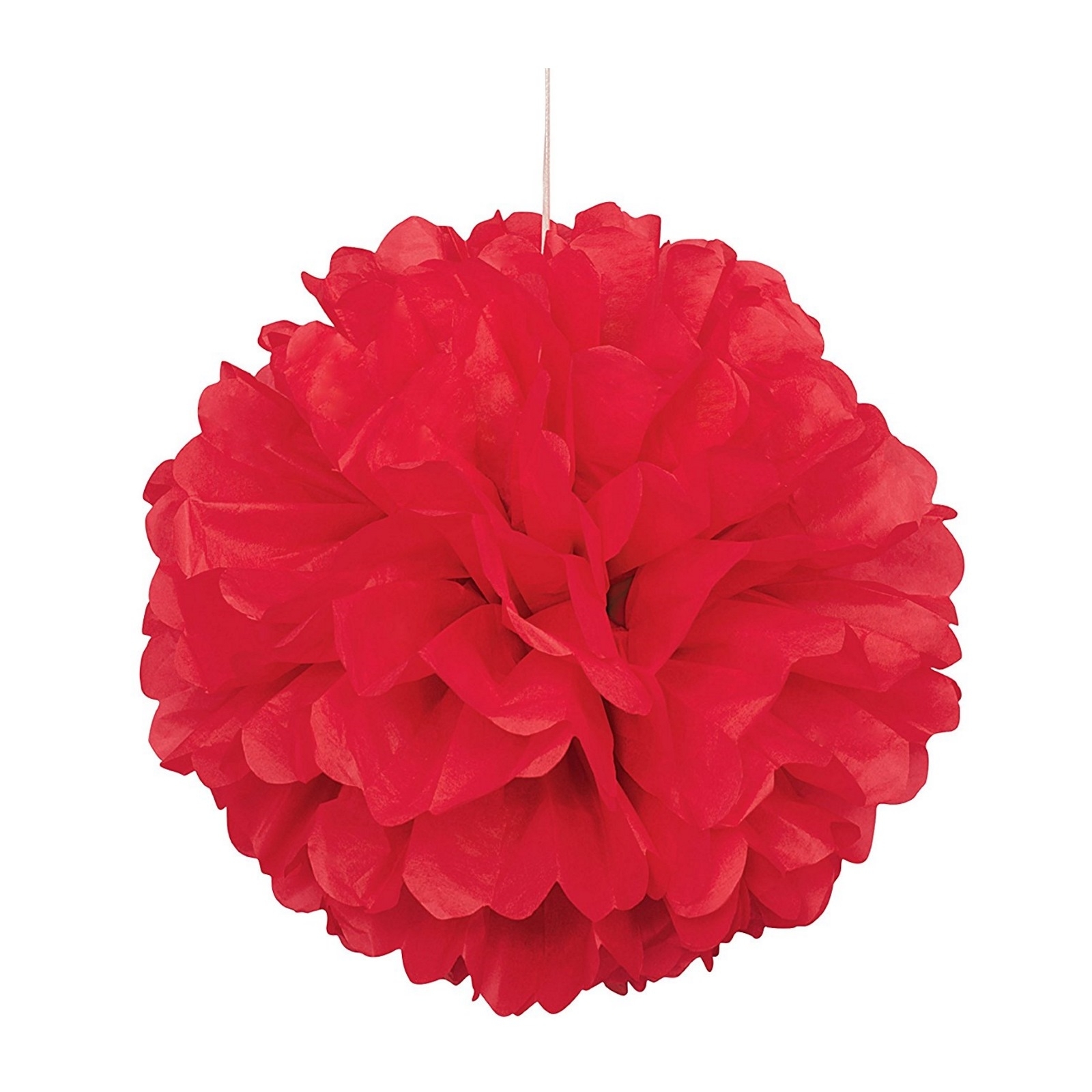 20cm Tissue Paper Puff Ball Red