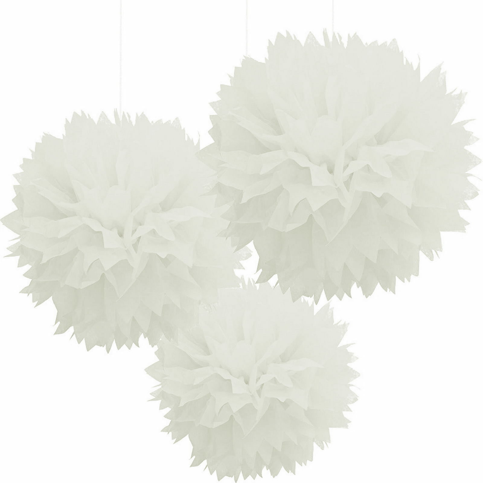 White Tissue Paper Pom Pom Balls (Pack of 3)