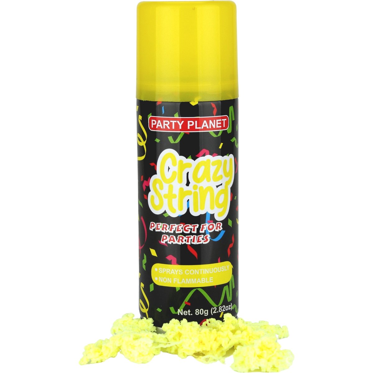 Yellow Crazy String (80g Aerosol Can) | Yellow Coloured Party Supplies ...