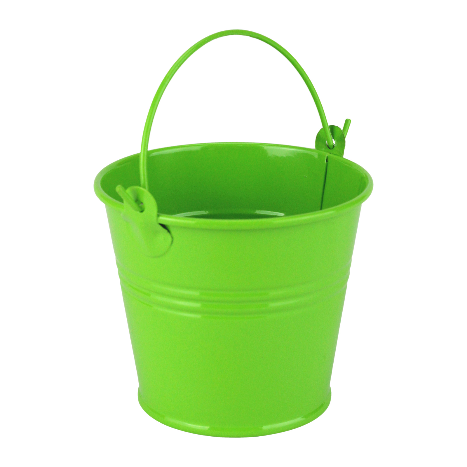 Small Lime Green Metal Favour Bucket 7cm 