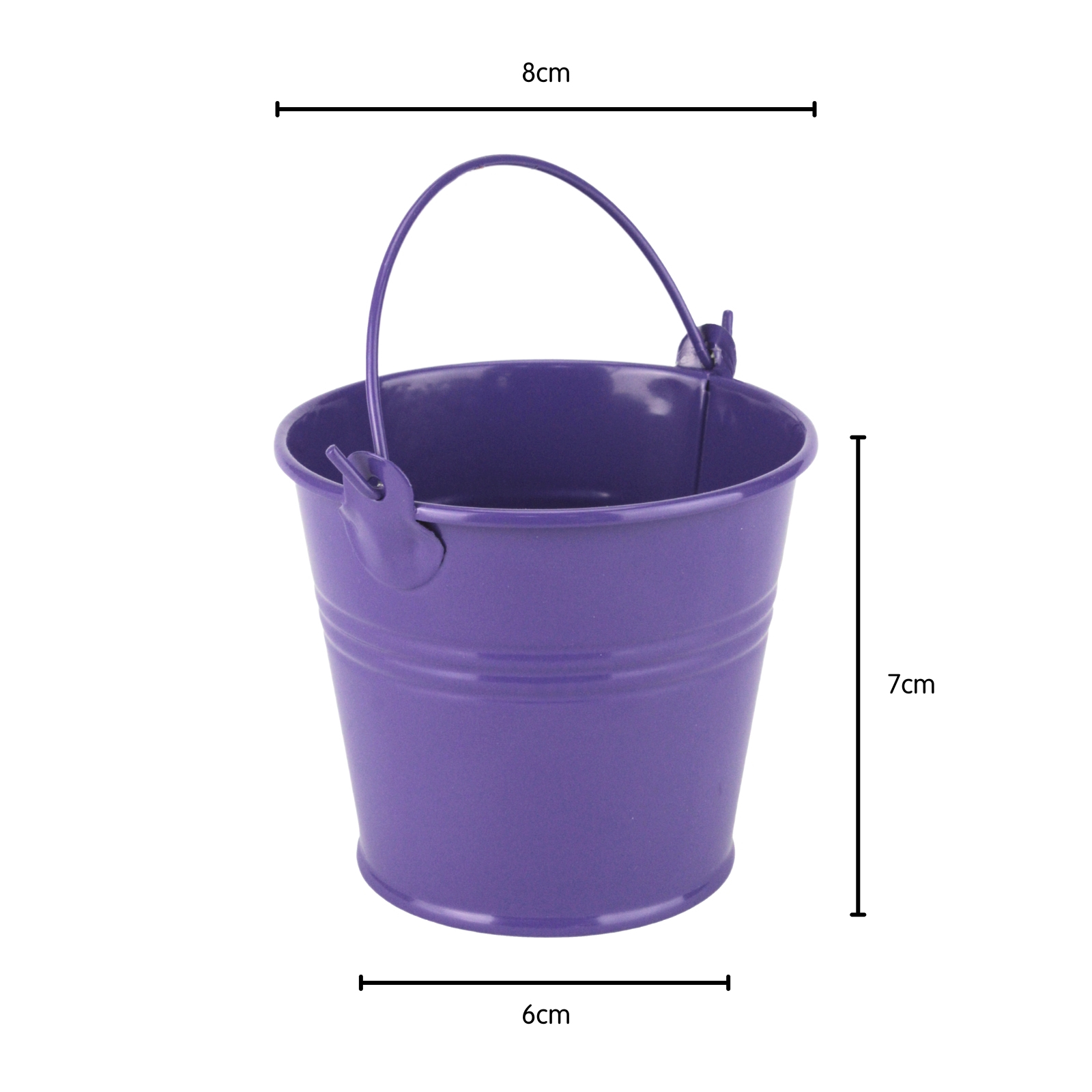 Small Purple Metal Favour Bucket 7cm Purple Coloured Party Supplies
