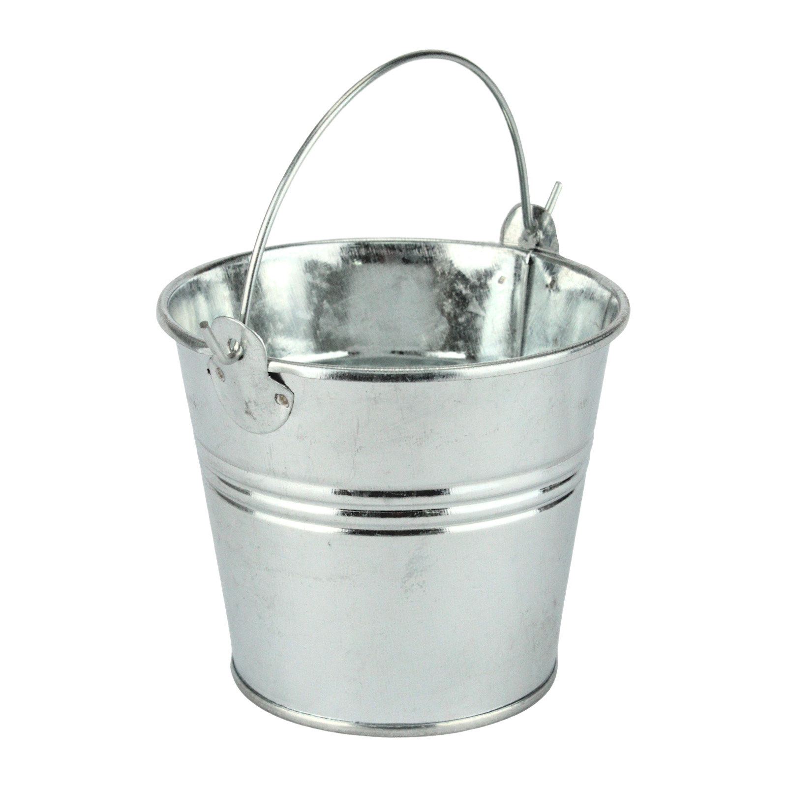 Small Silver Metal Favour Bucket 7cm