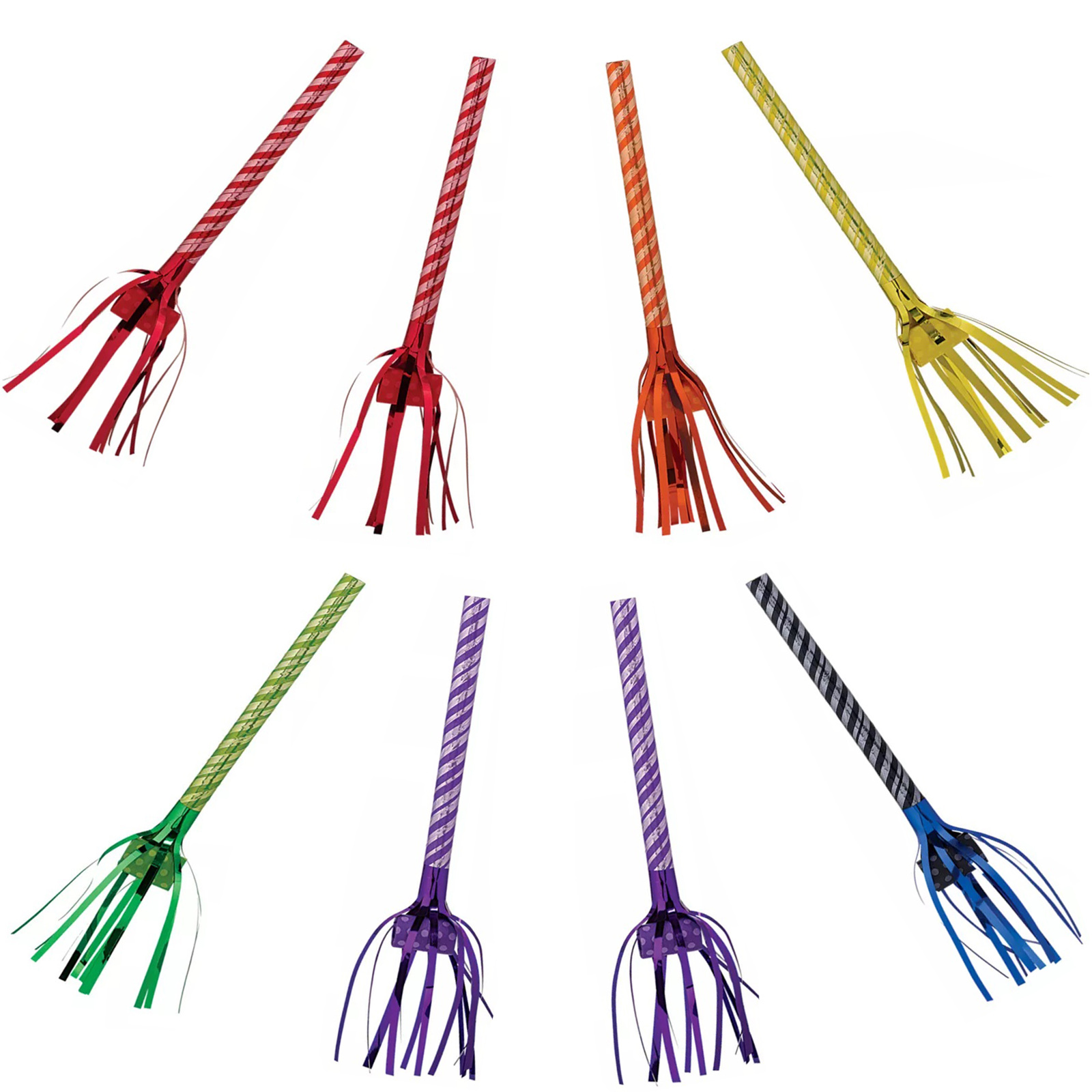 Coloured Foil Party Blowers (Pack of 8)