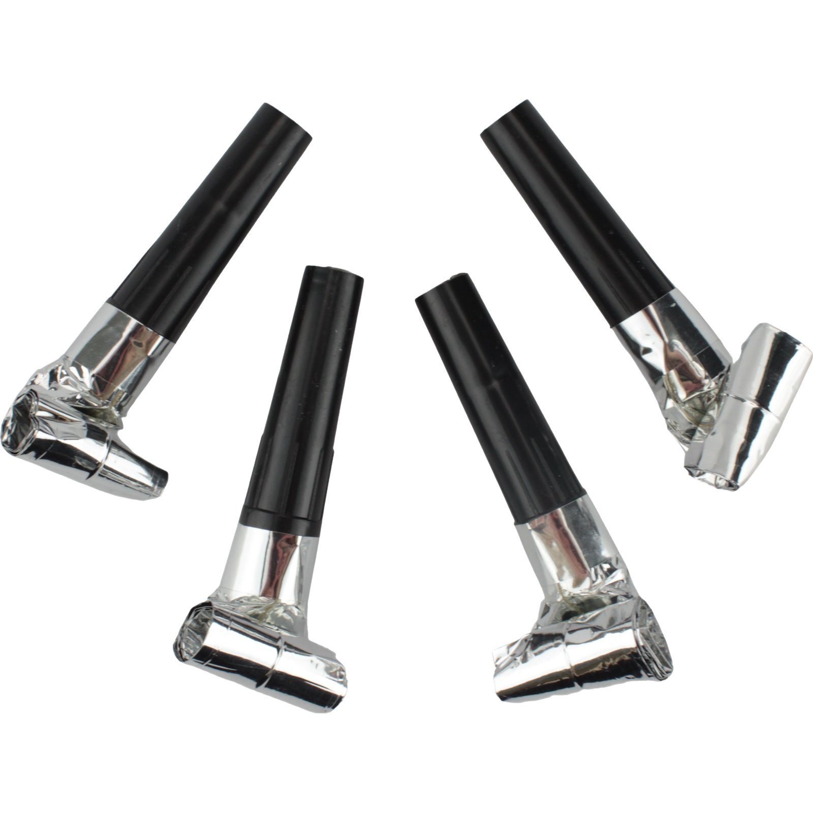 Silver Foil Party Blowers (Pack of 4)