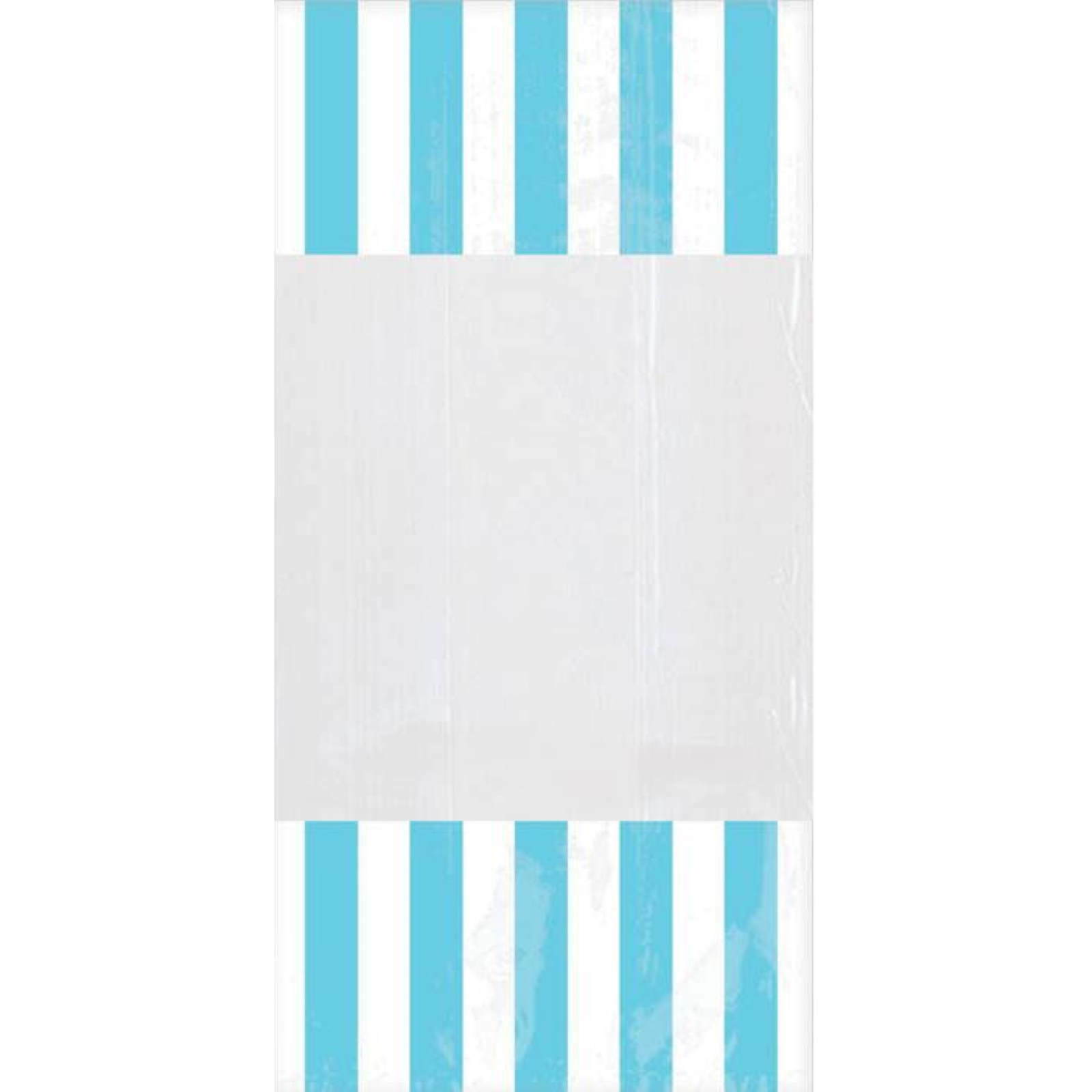 Caribbean Blue Striped Cellophane Treat Bags (Pack of 10)