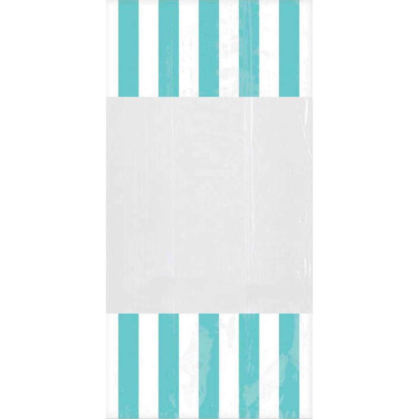 Mint Green Striped Cellophane Treat Bags (Pack of 10)