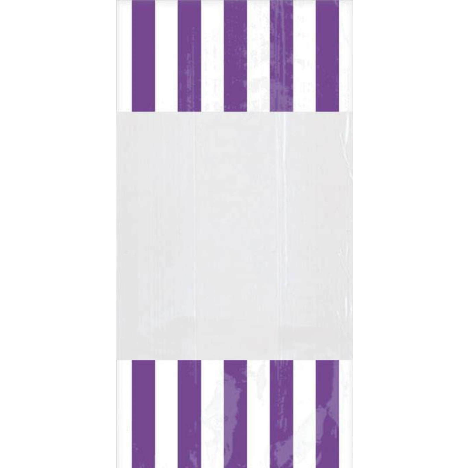 Purple Striped Cellophane Treat Bags (Pack of 10)
