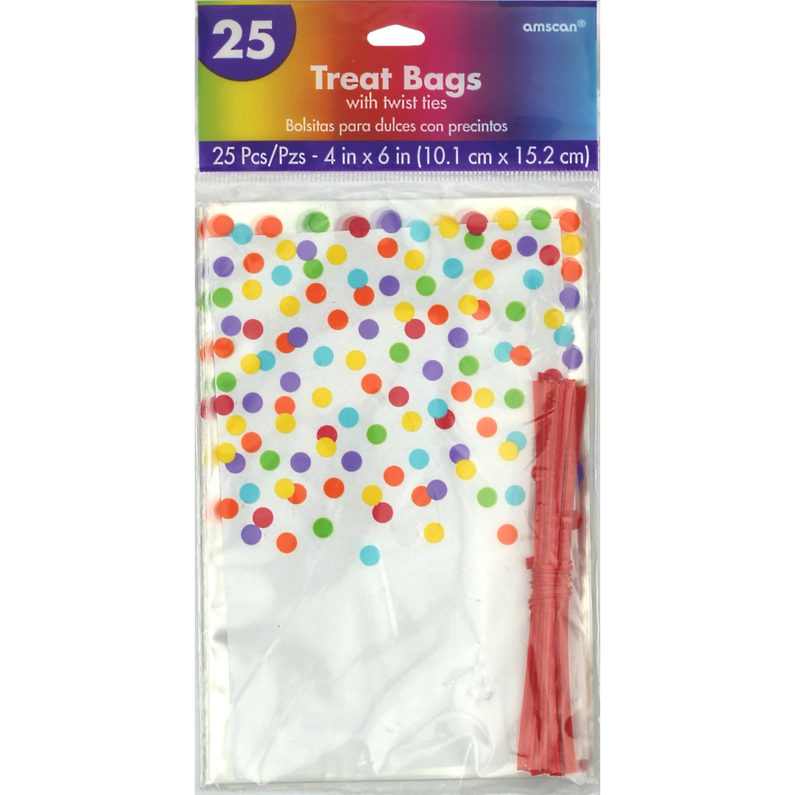 Rainbow Dots Cellophane Treat Bags (Pack of 25)