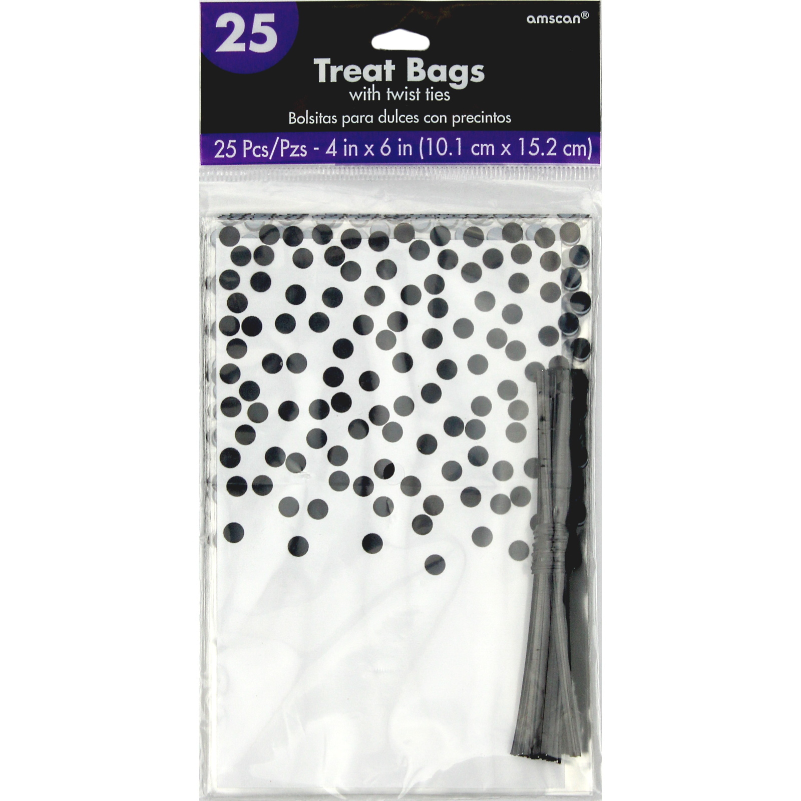Black Dots Cellophane Treat Bags (Pack of 25)