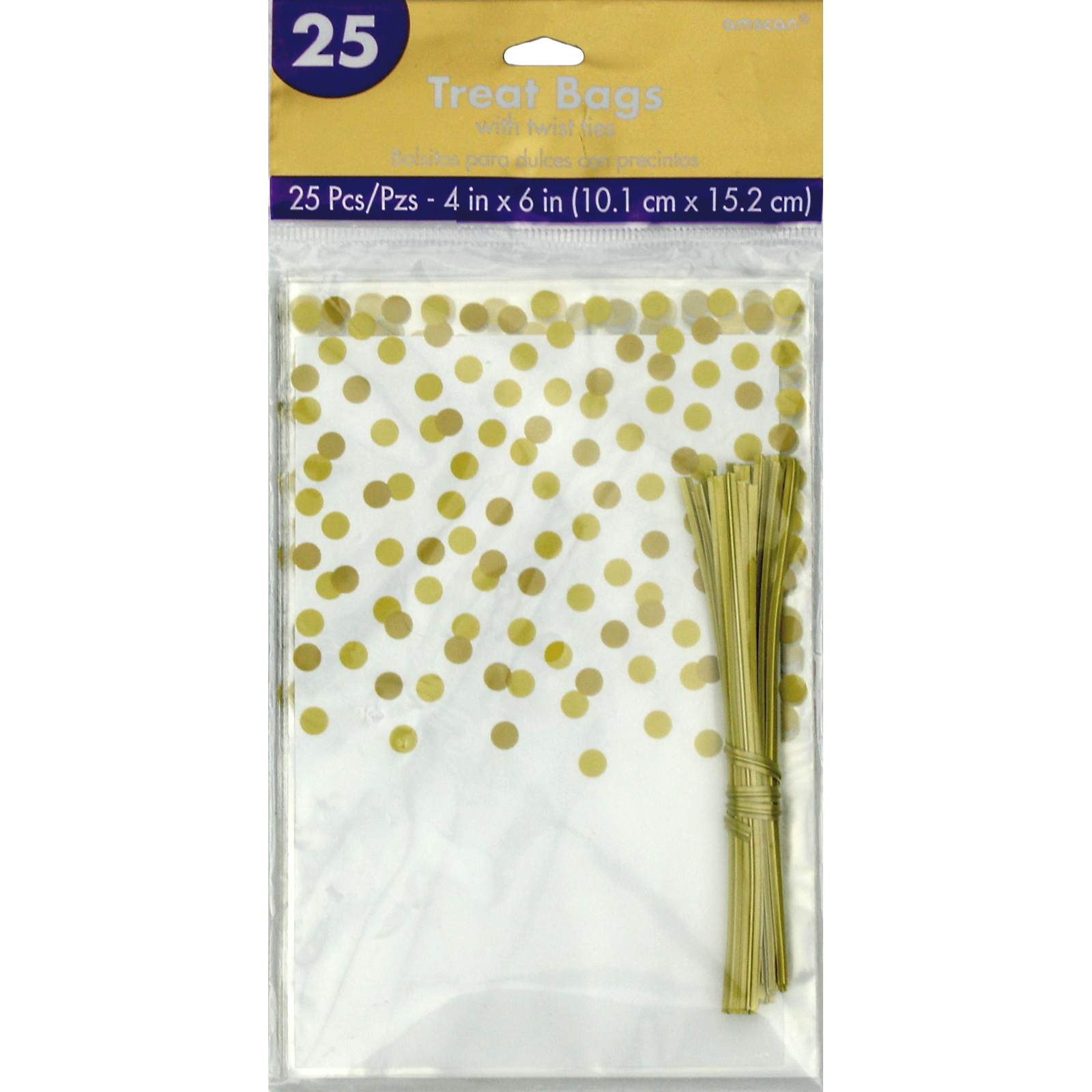 Gold Dots Cellophane Treat Bags (Pack of 25)