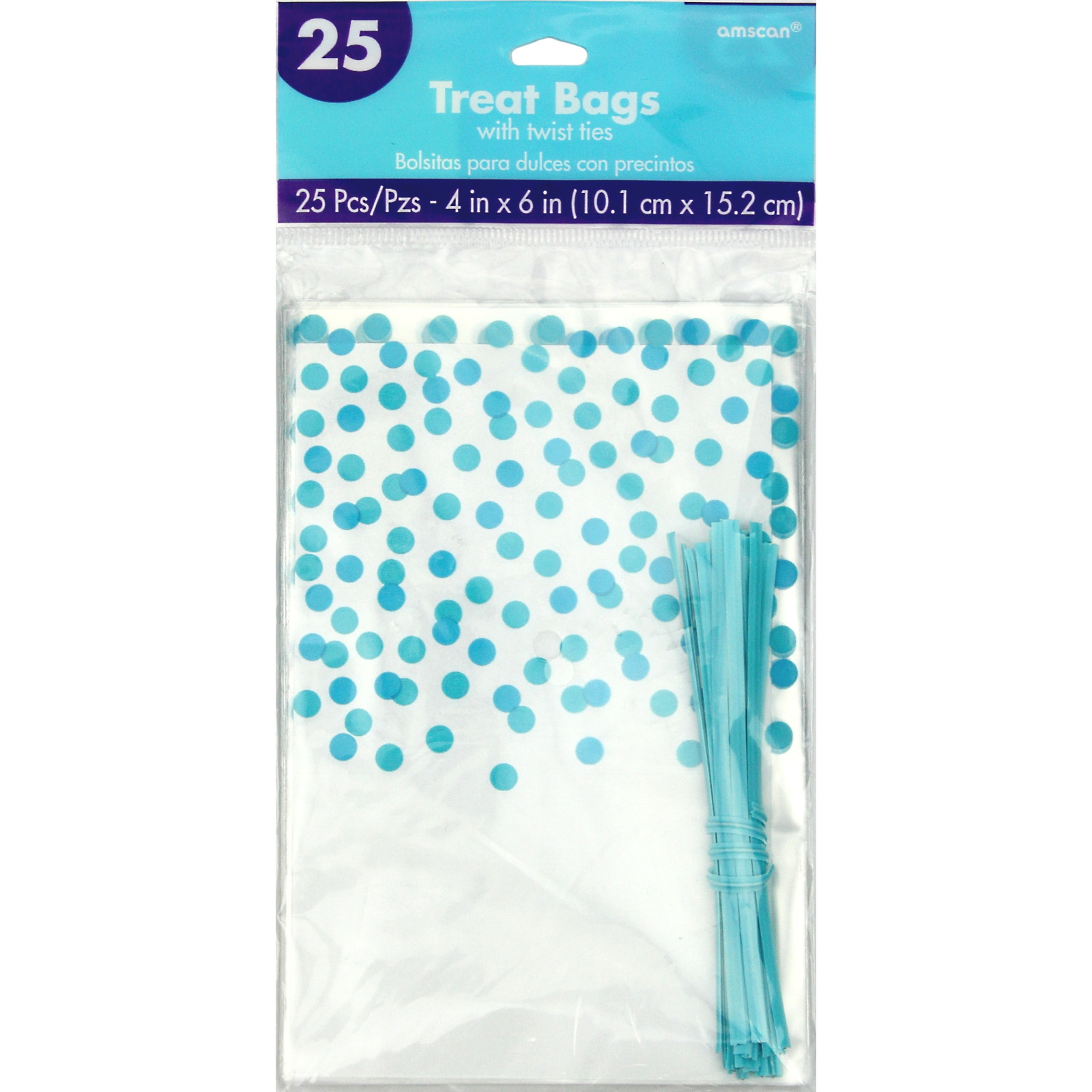 Caribbean Blue Dots Cellophane Treat Bags (Pack of 25)