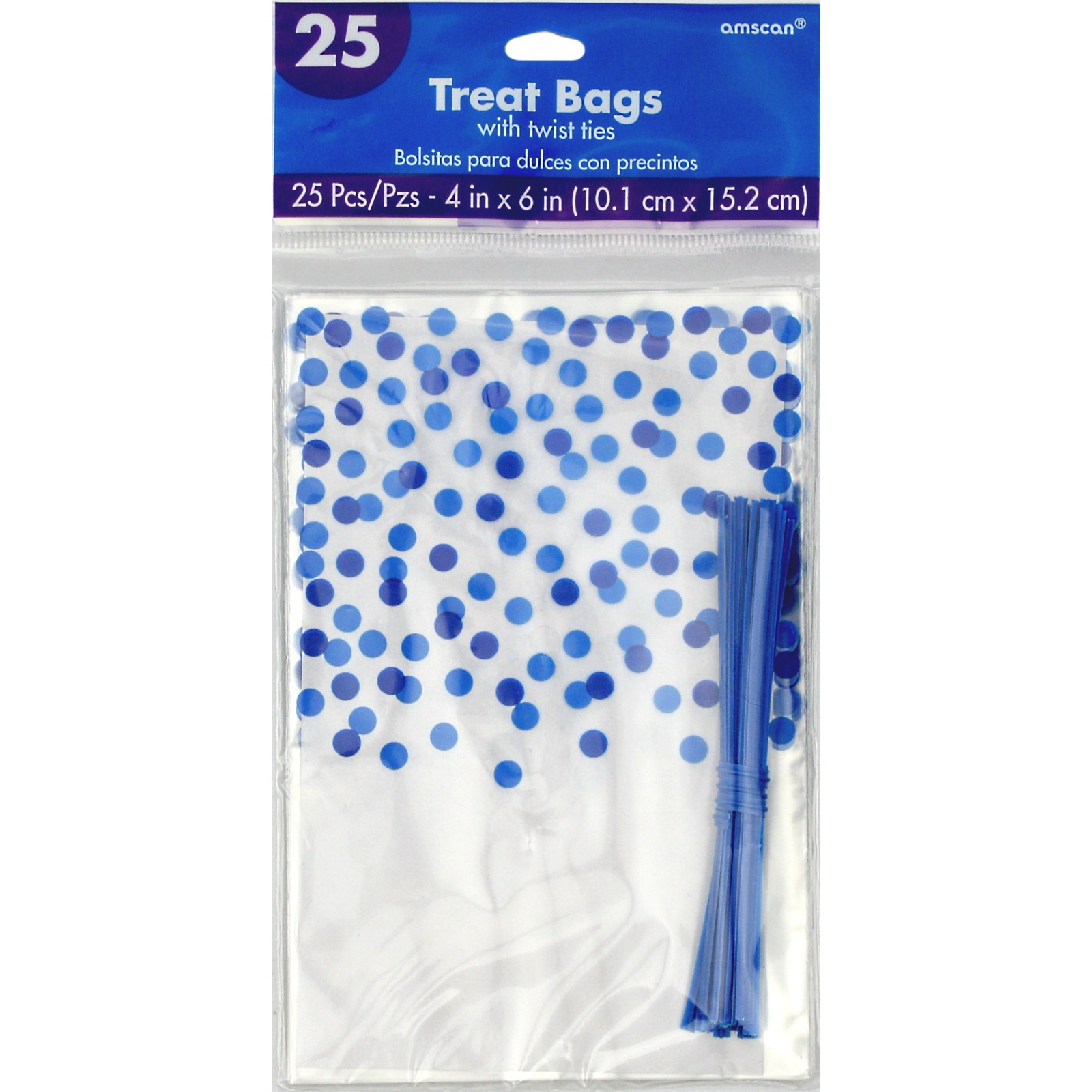 Blue Dots Cellophane Treat Bags (Pack of 25)
