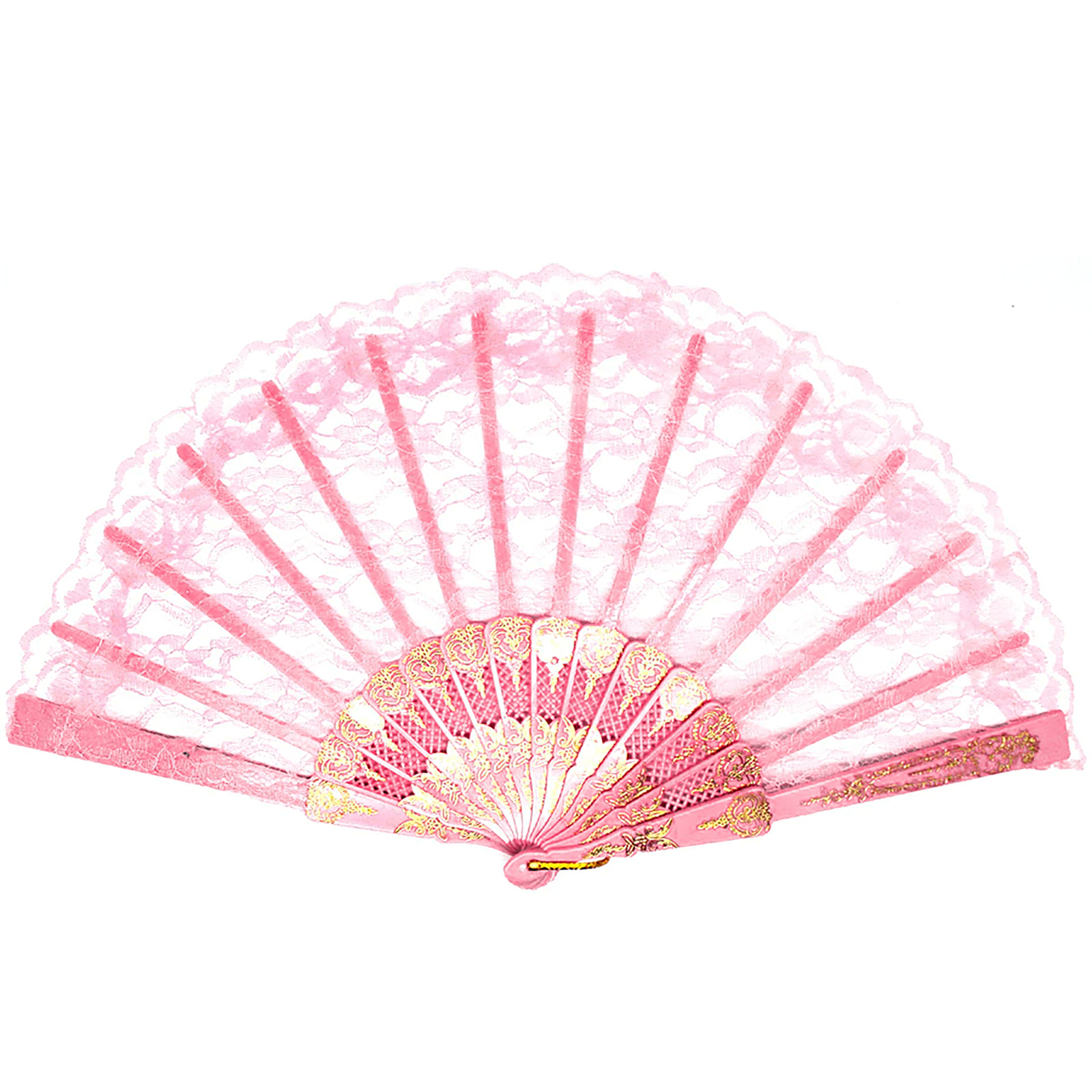 Pink Lace Hand Held Fan