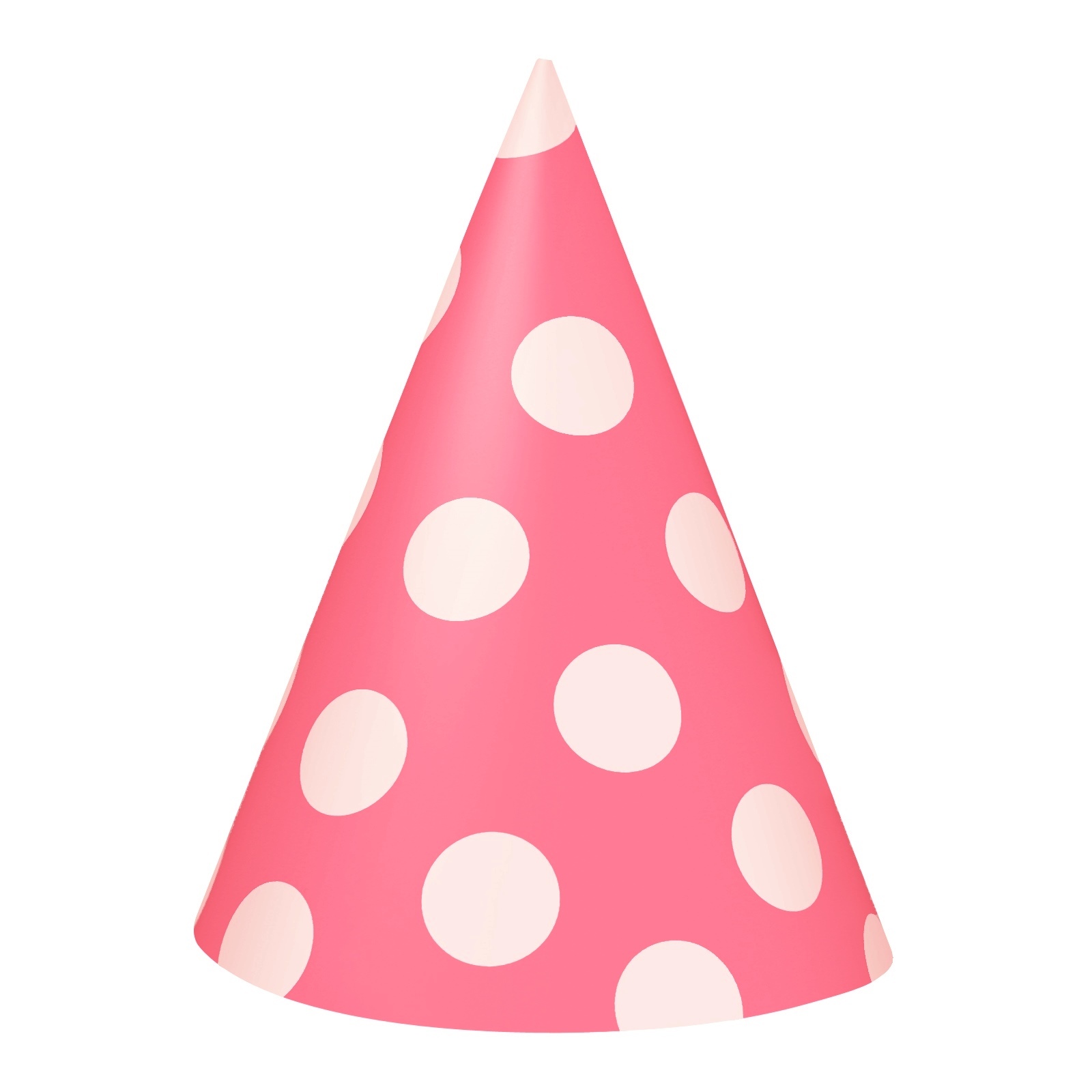 Pink Polkadot Party Hats (Pack of 8)