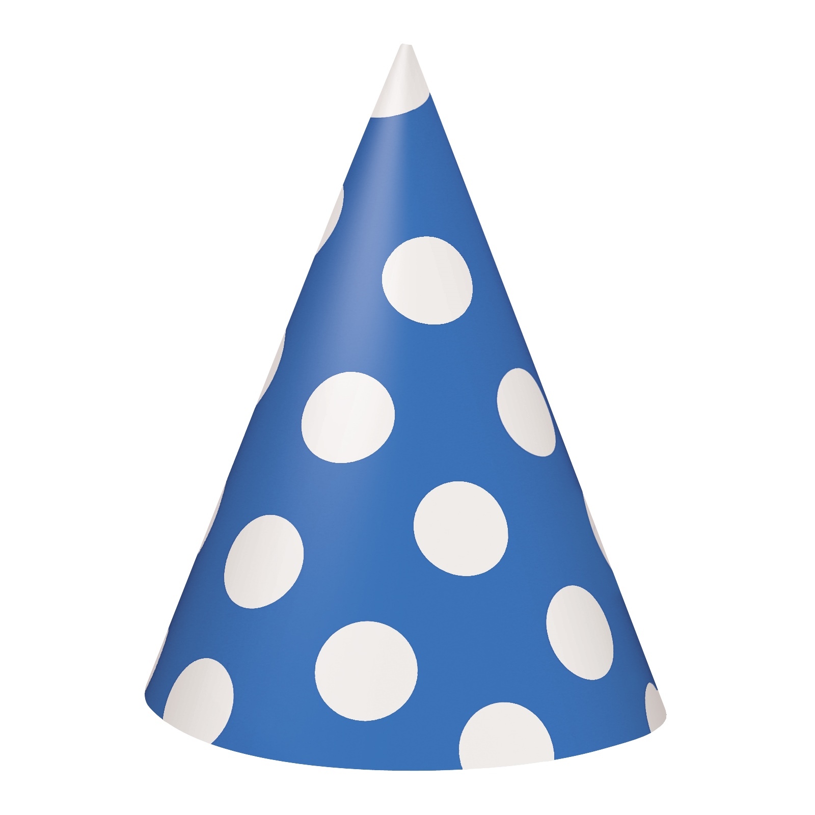 Blue Polkadot Party Hats (Pack of 8)