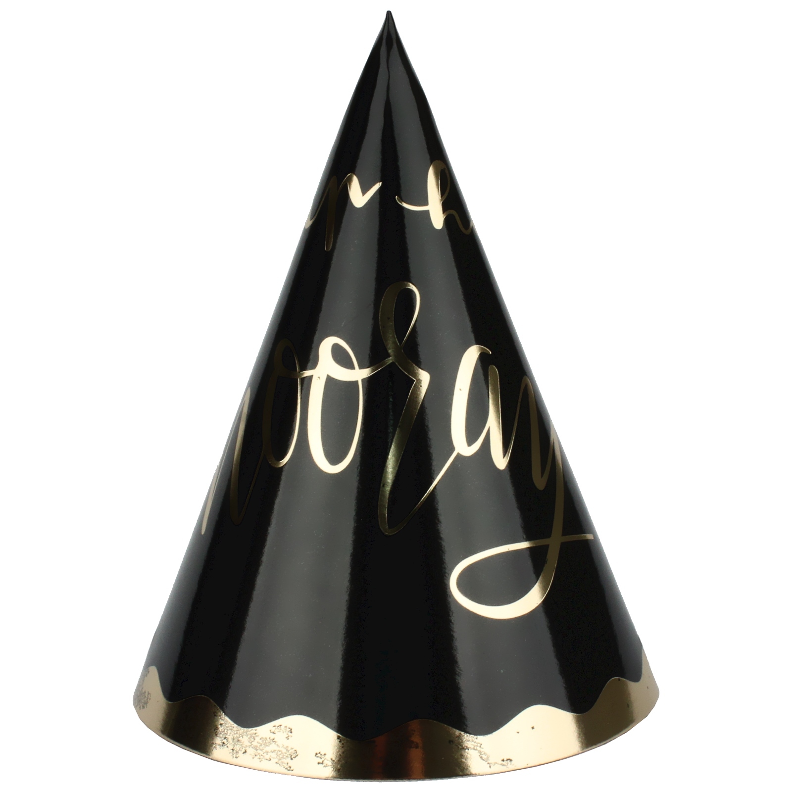 Black and Gold Luxe Party Hats (Pack of 4)