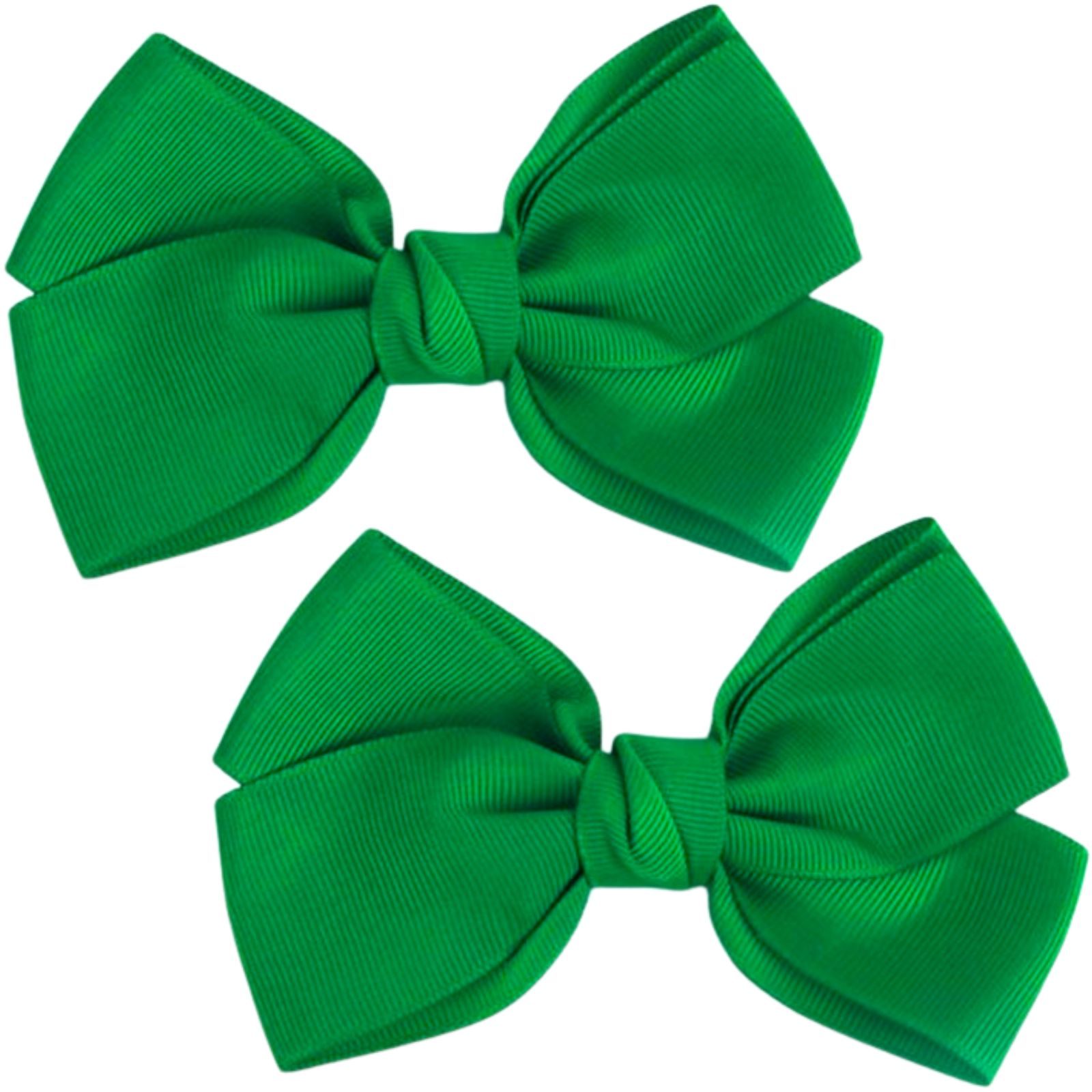Green Ribbon Bow Hair Clips (Pack of 2)