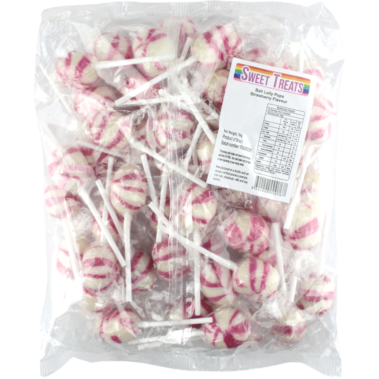 Pink Swirl Ball Lollipops (1kg)