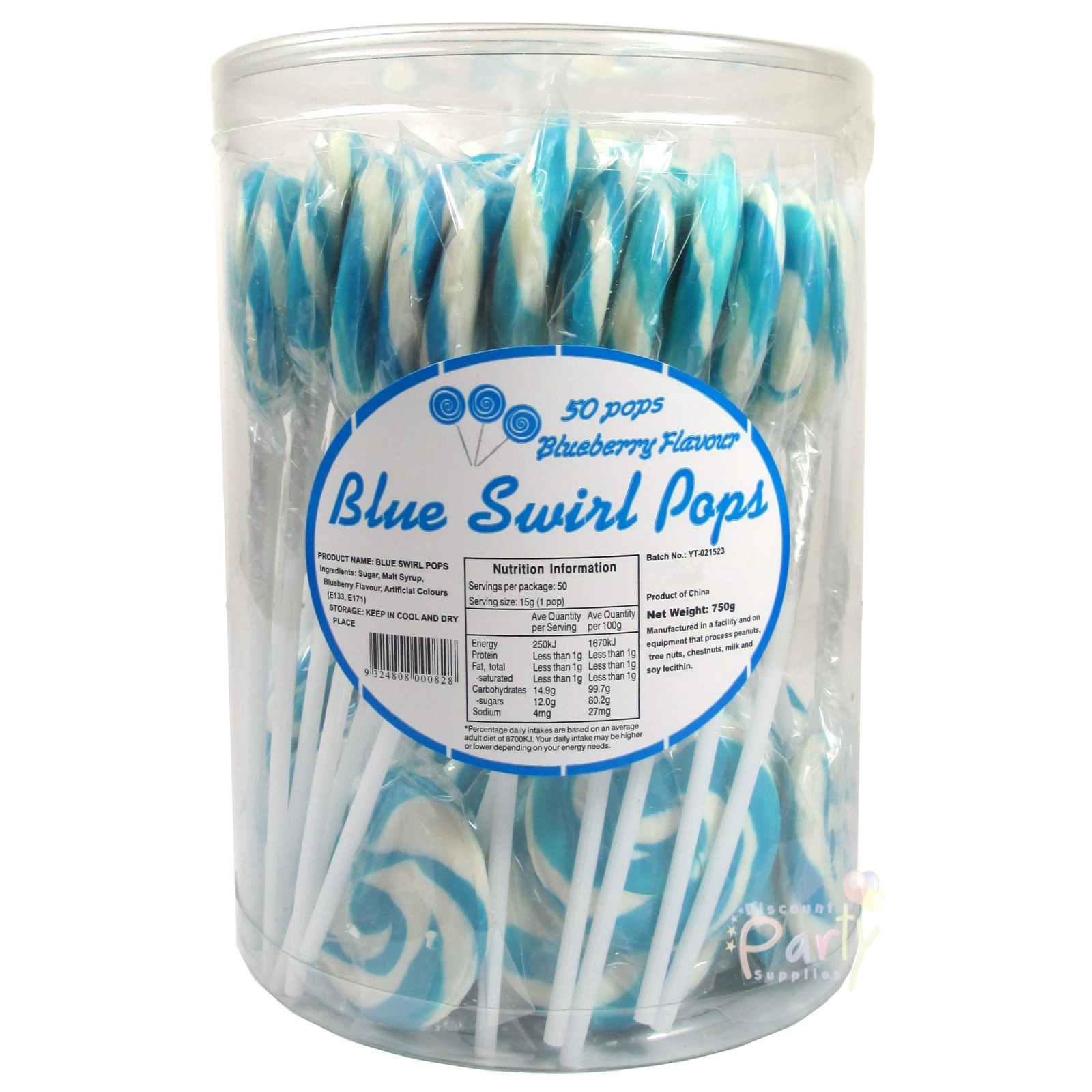 Blue Swirl Lollipops (Pack of 50)